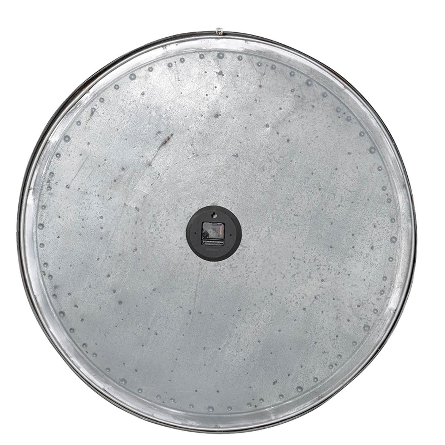 Oversized Rustic Galvanized Metal Round Wall Clock