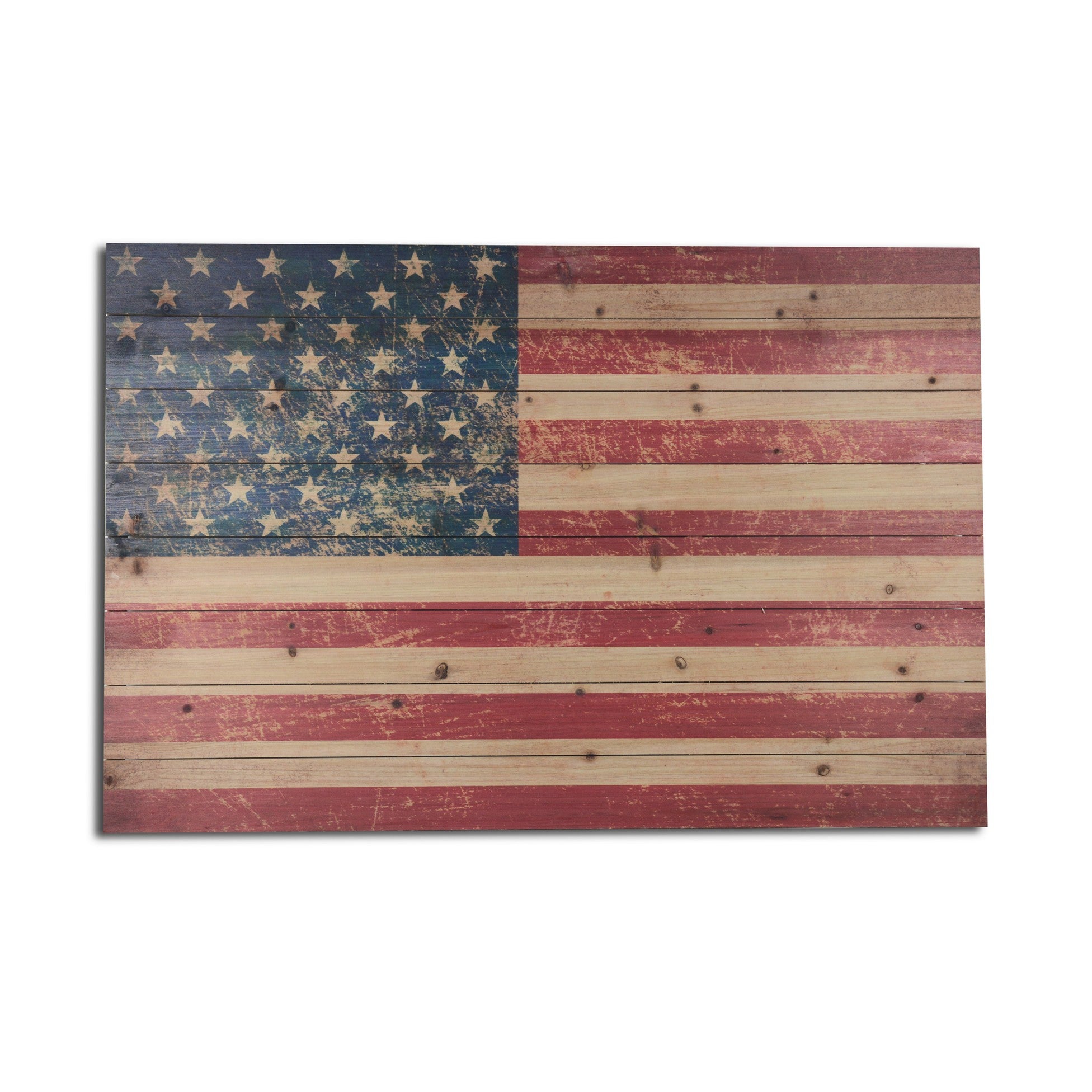 36" USA Flag Wood Plank Wall Art