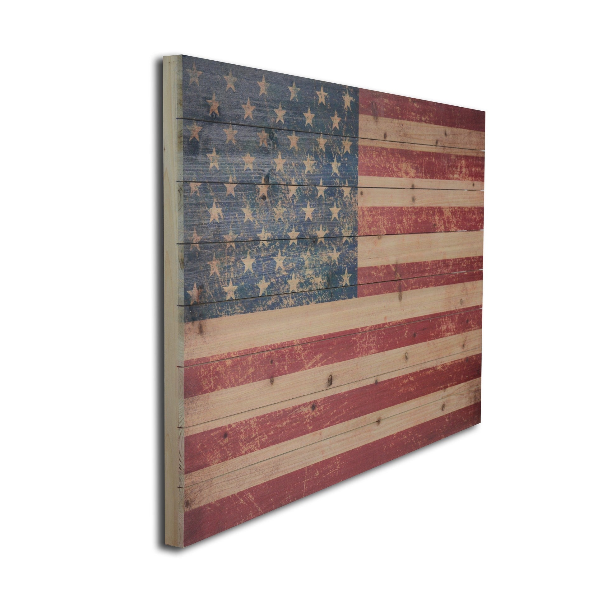 36" USA Flag Wood Plank Wall Art