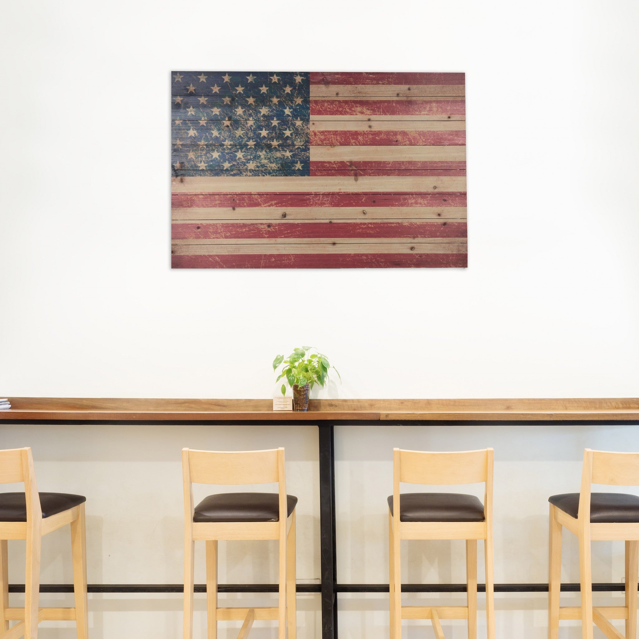 36" USA Flag Wood Plank Wall Art