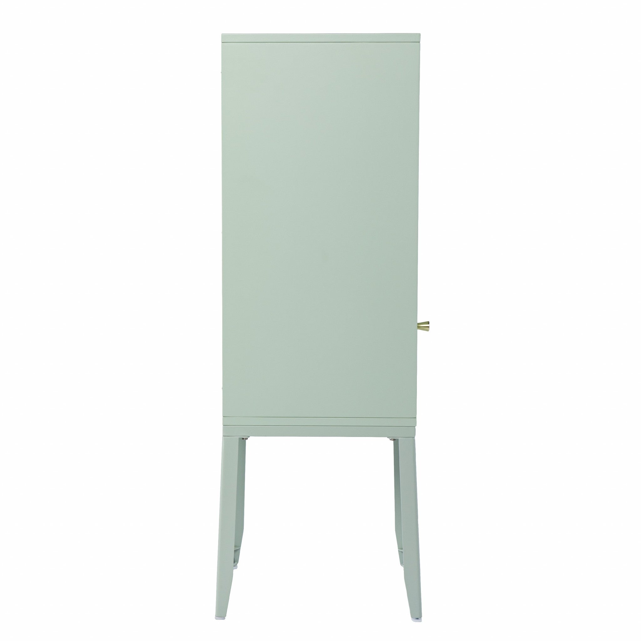 Pale Green Crosshatch Accent Storage Cabinet