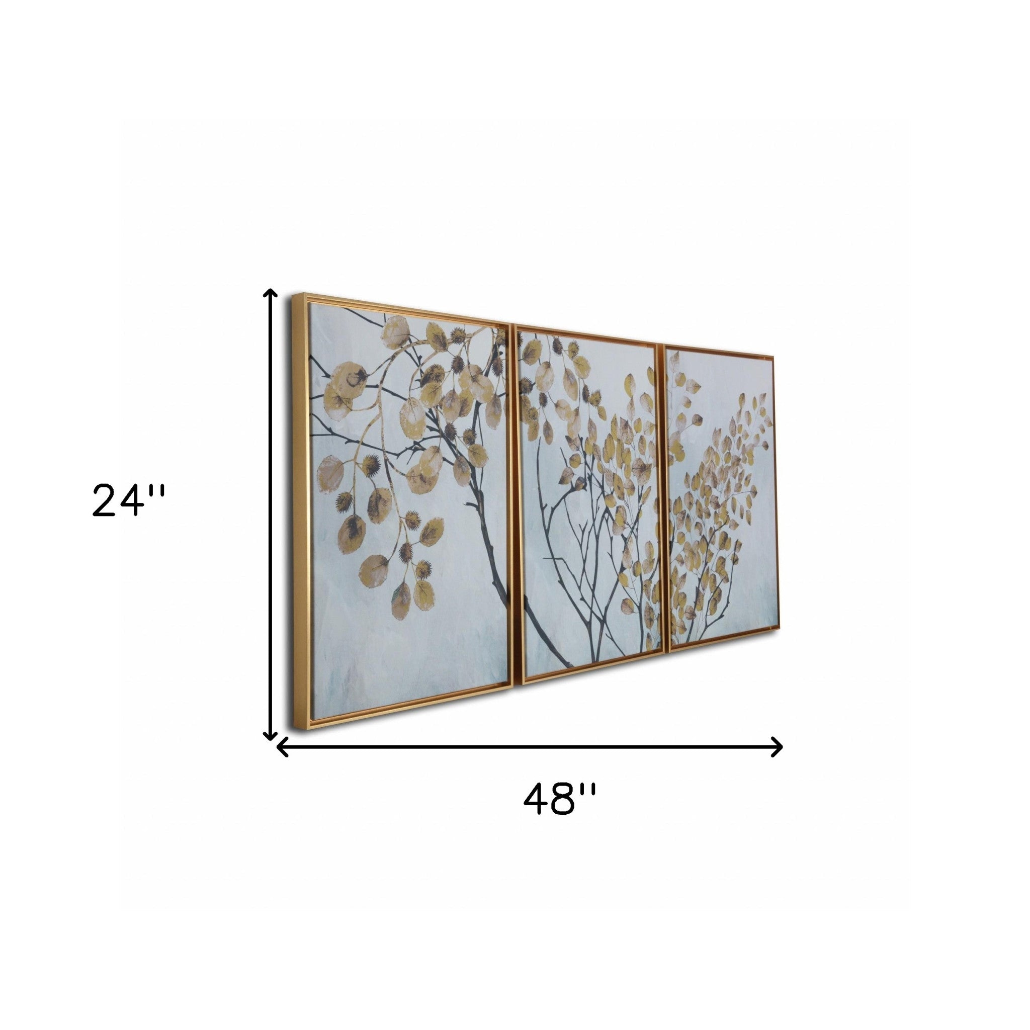 Asian Tree Branches Framed Canvas Wall Art Floater Frame Graphic Art Wall Art