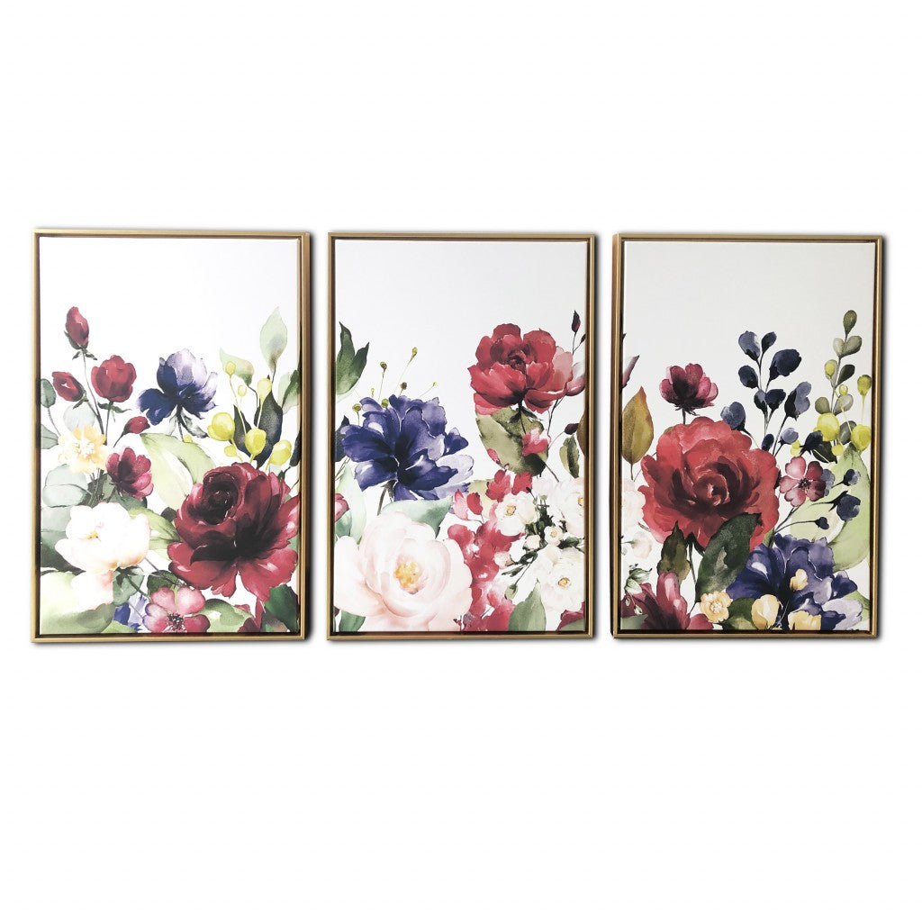 Floral and Bright Garden Framed Canvas Wall Art Floater Frame Graphic Art Wall Art