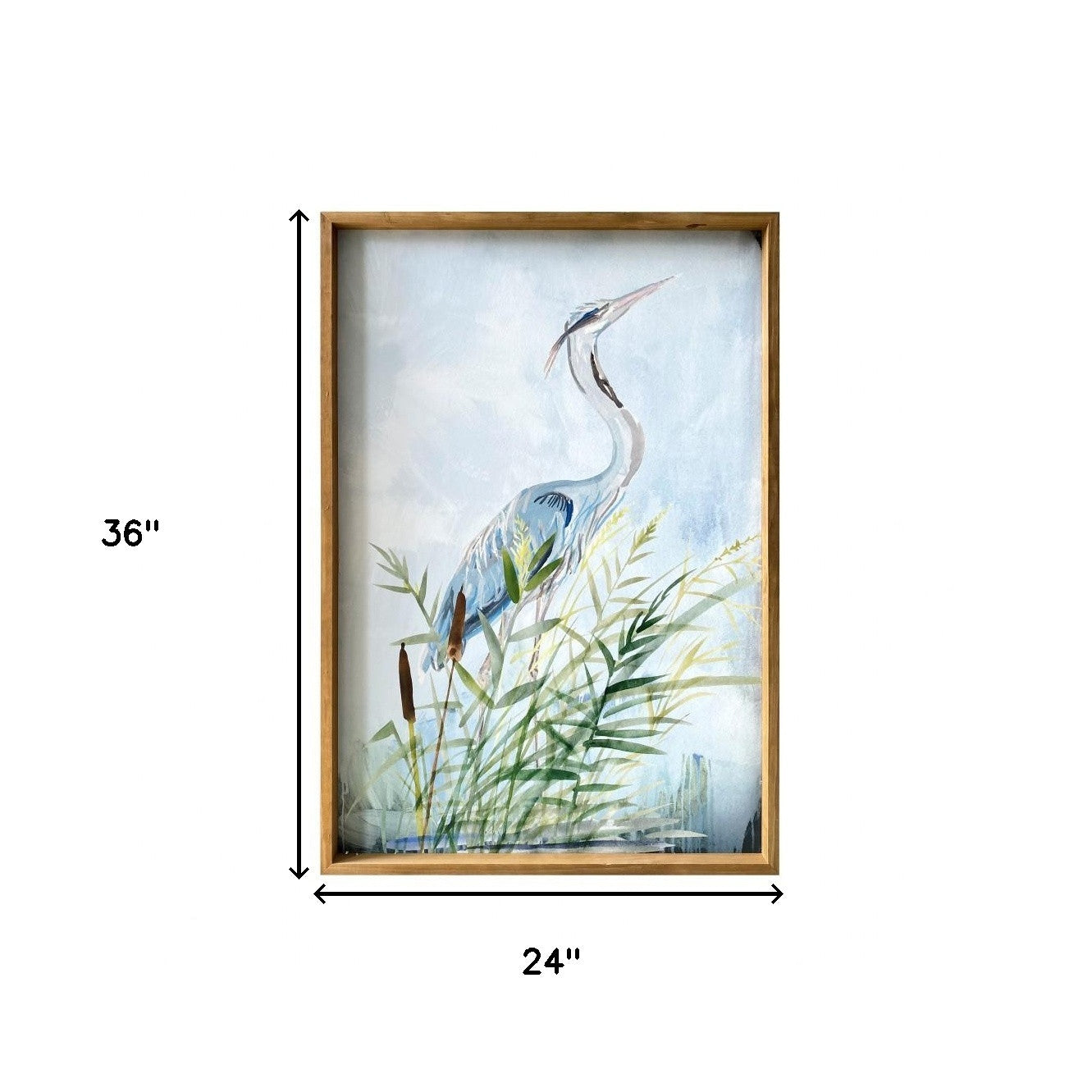 Stunning Heron Wooden Framed Canvas Wall Art Picture Frame Graphic Art Wall Art