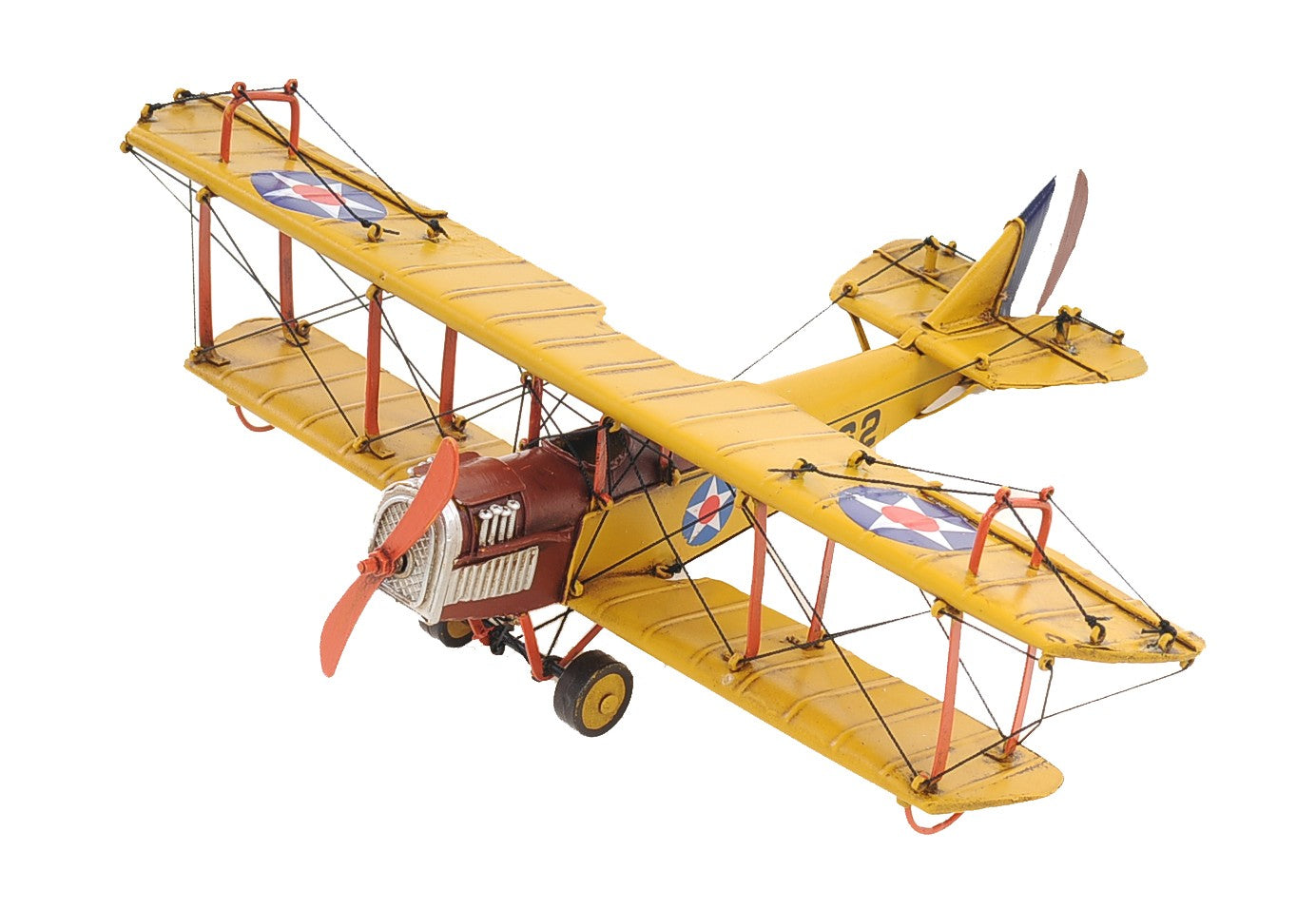 c1918 Yellow Curtiss Biplane Model Sculpture