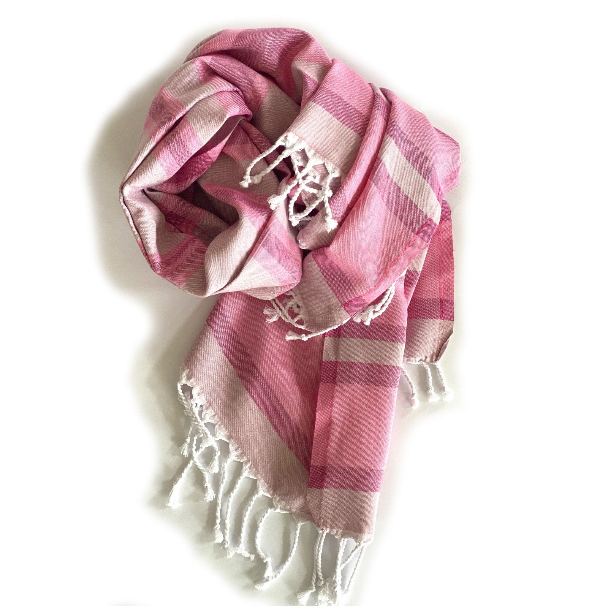 Shades of Pink Striped Design Turkish Beach Blanket