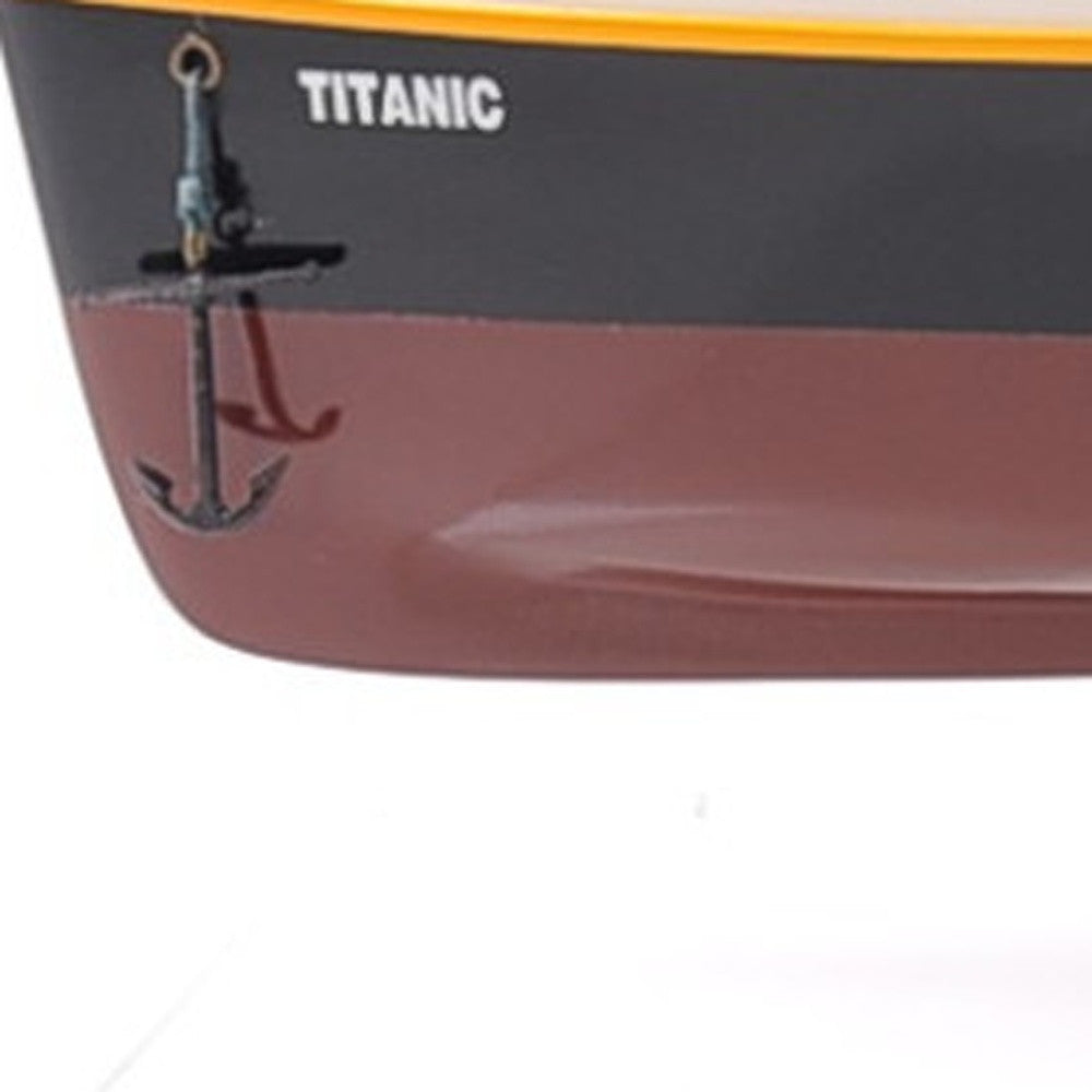 10" Black and Red 1912 RMS Titanic Small Boat Hand Painted Decorative Boat