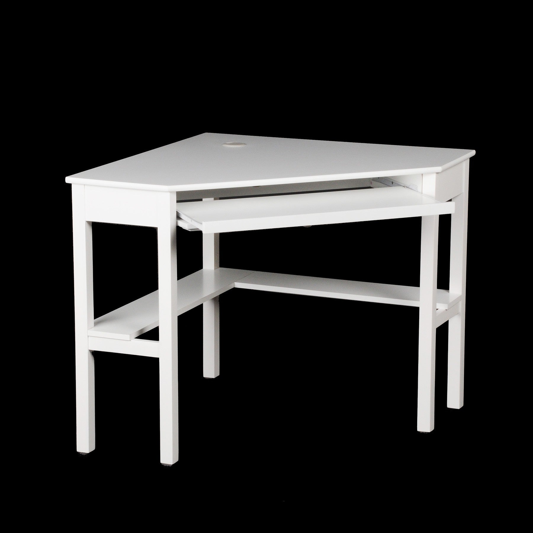 48" White Solid Wood Corner Writing Desk