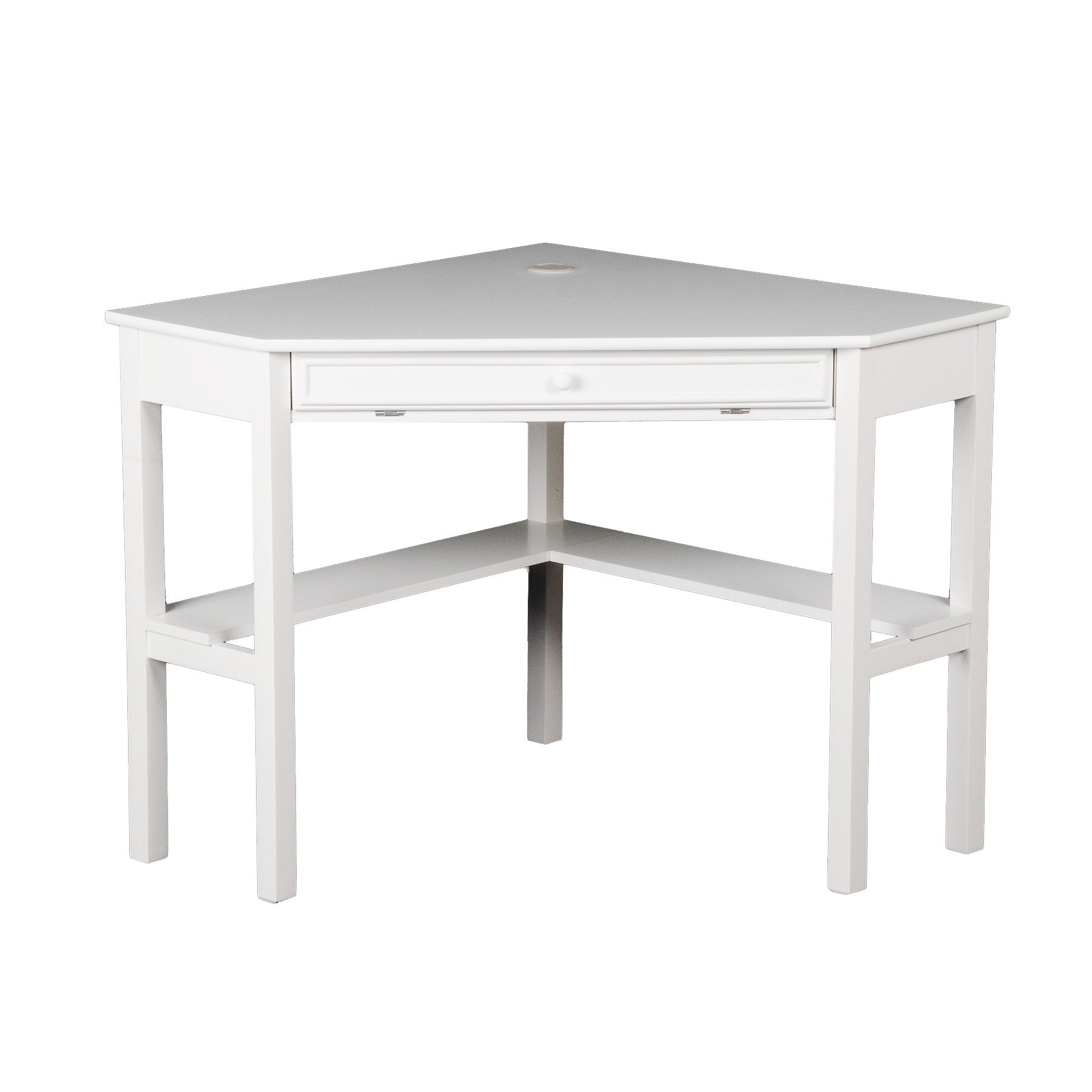 48" White Solid Wood Corner Writing Desk