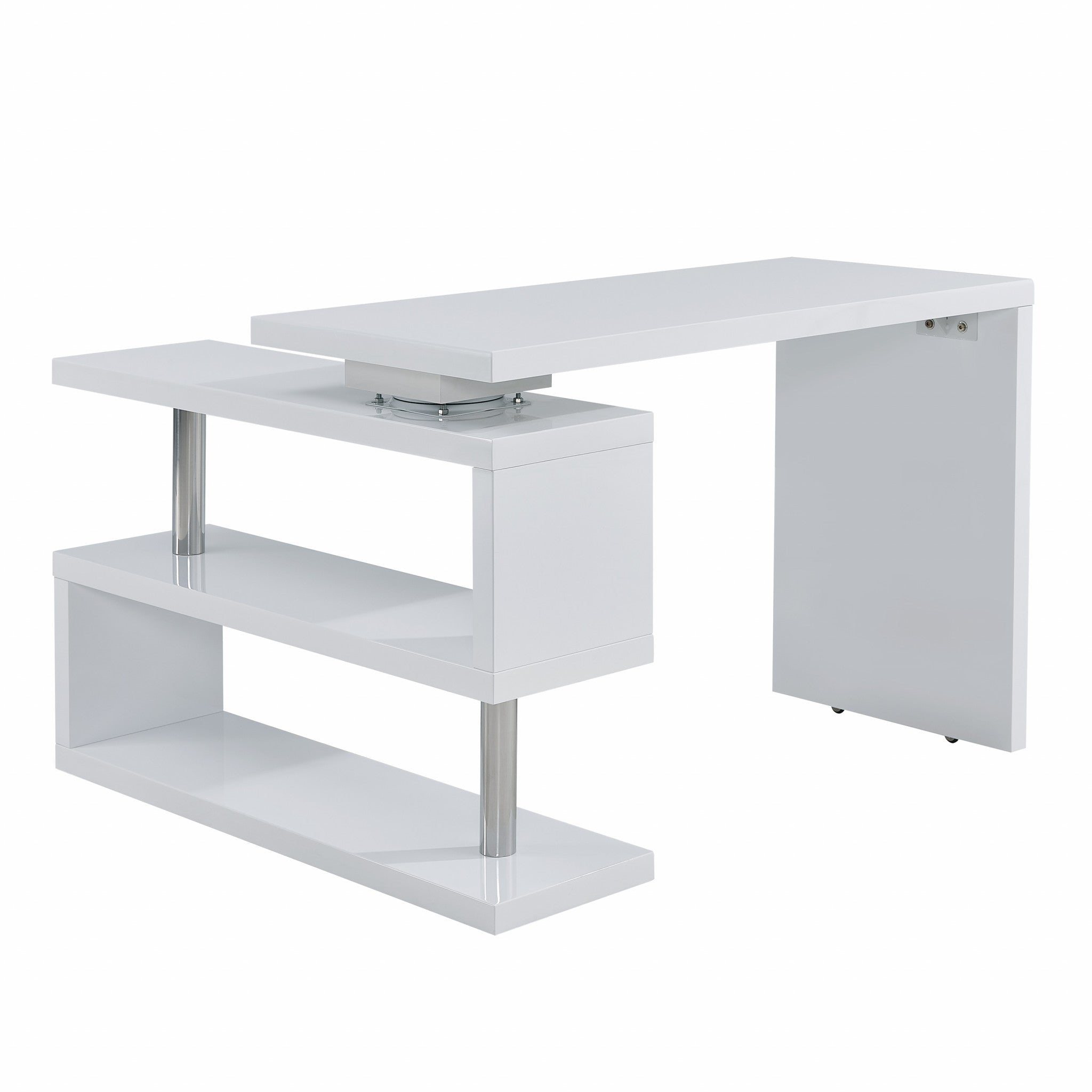 45" White Corner Writing Desk