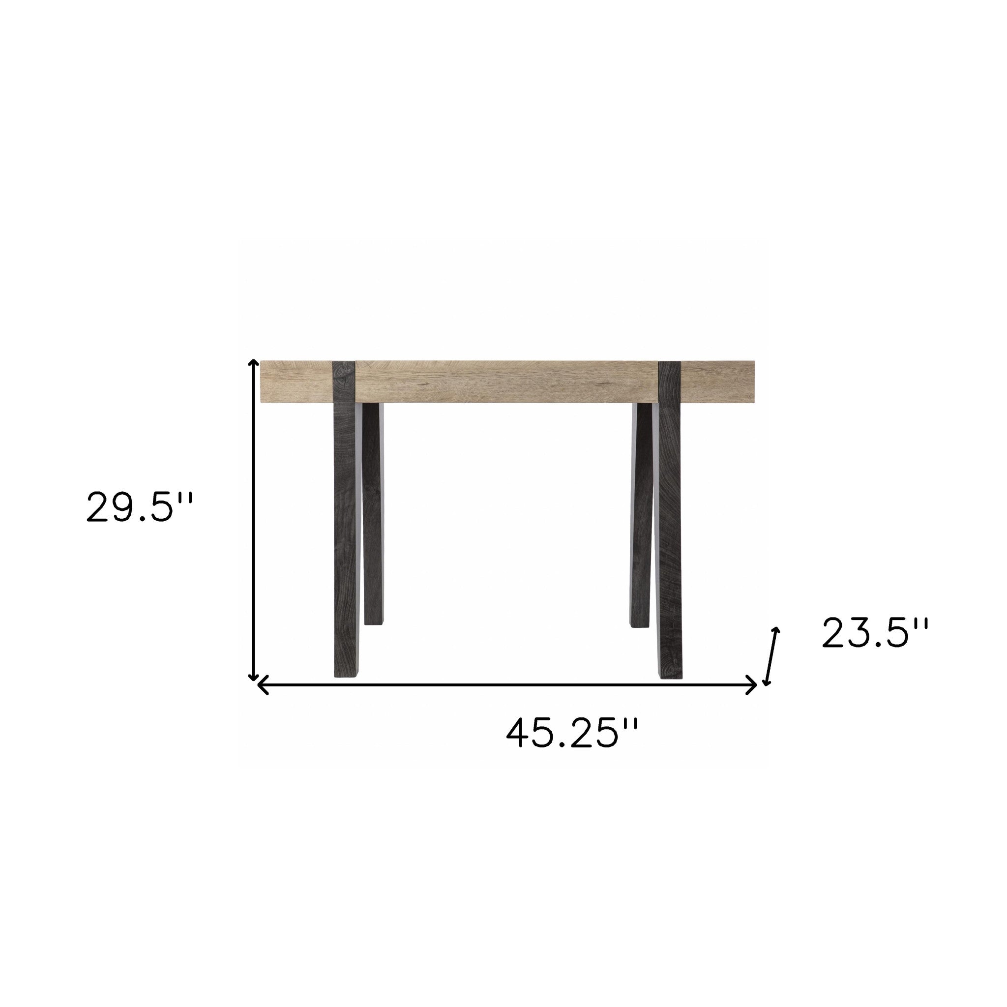 Modern Chunky Natural and Gray Wood Table Desk