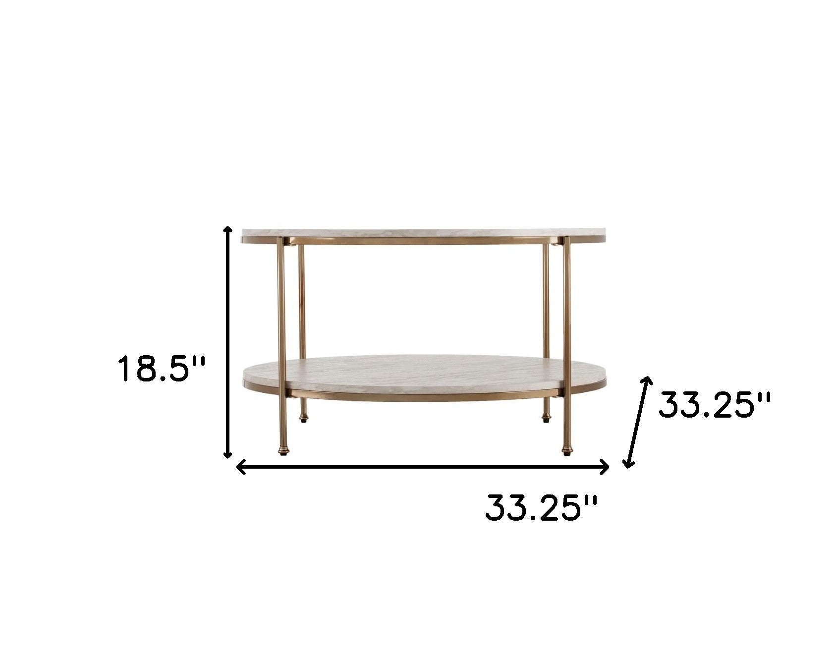 33" White Solid Manufactured Wood And Metal Square Coffee Table