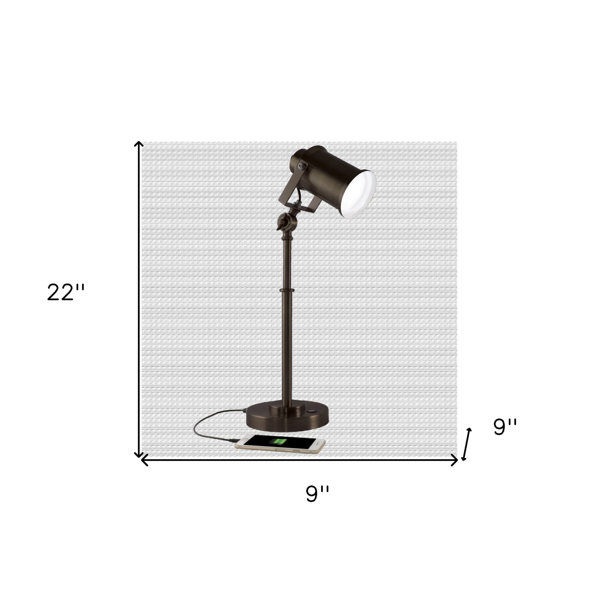 Vintage Style Industrial Bronze LED Adjustable Desk Lamp