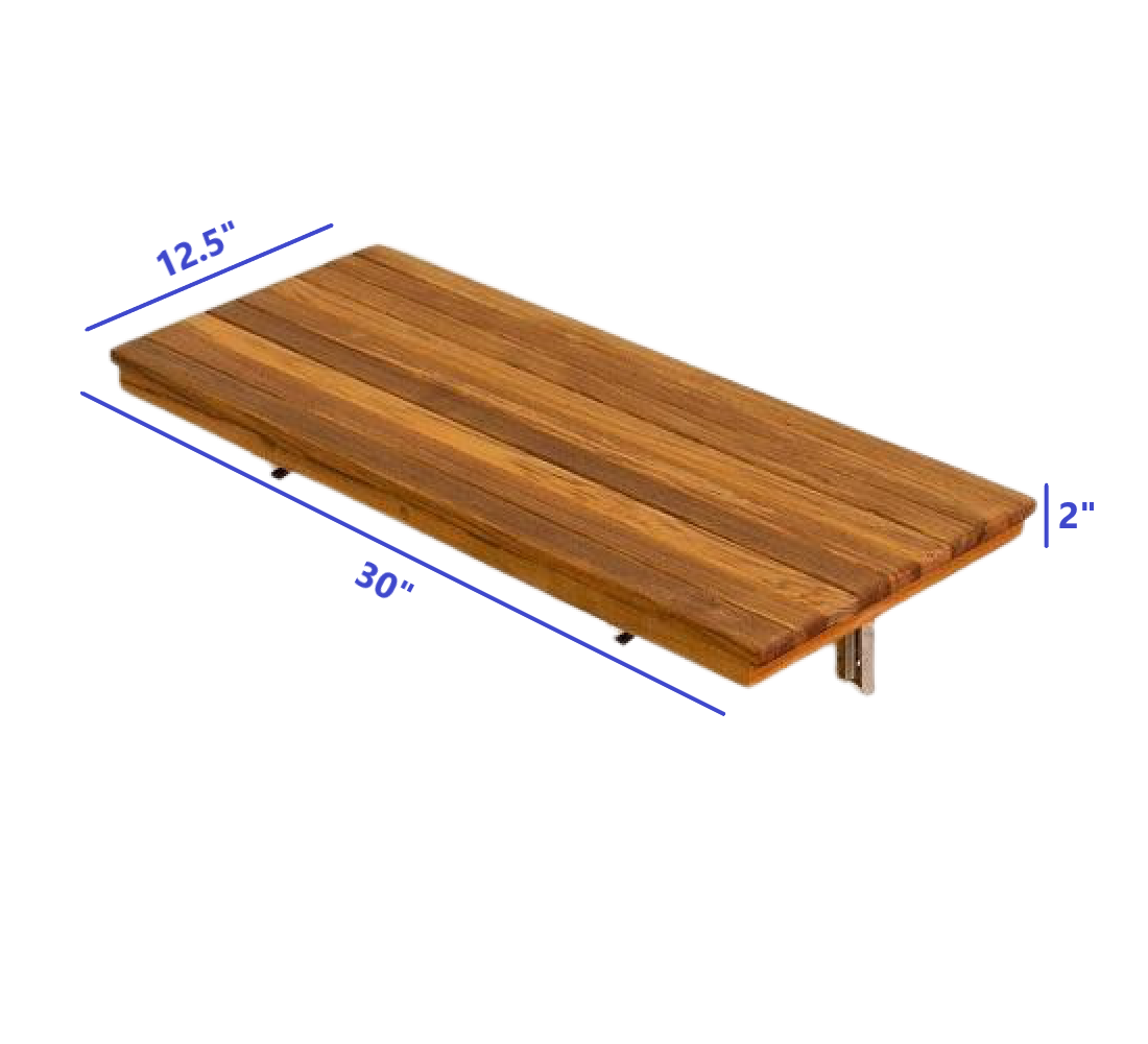 30" Premium Wall Mount Teak Shower Bench