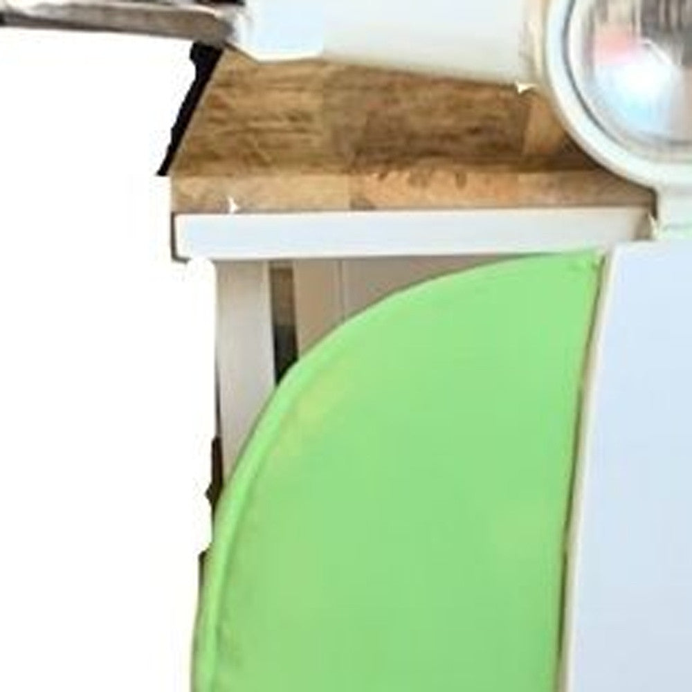 26" Green And White Novelty Scooter Open Cabinet with Two Shelves