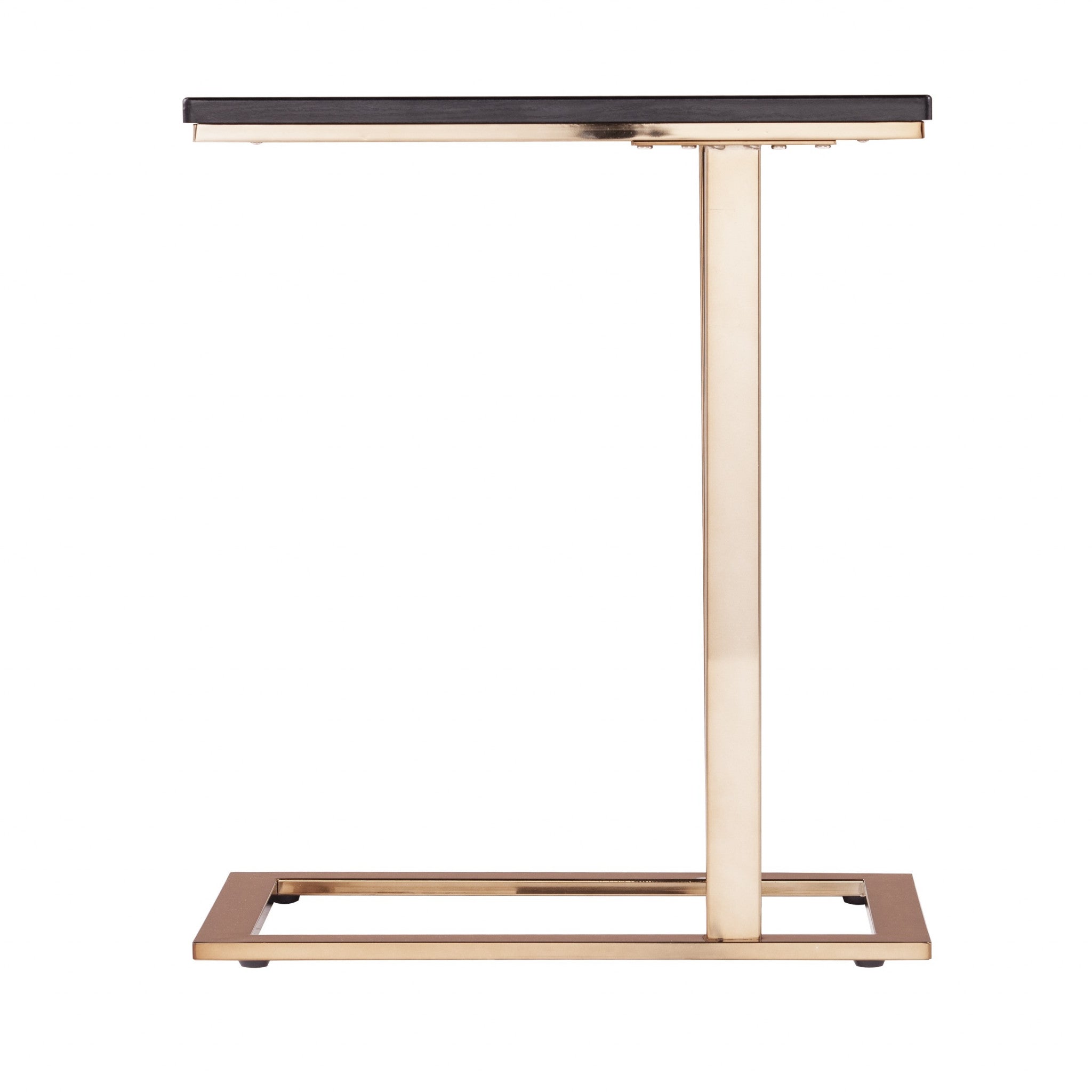 24" Gold And Black Contemporary Rectangular End Table