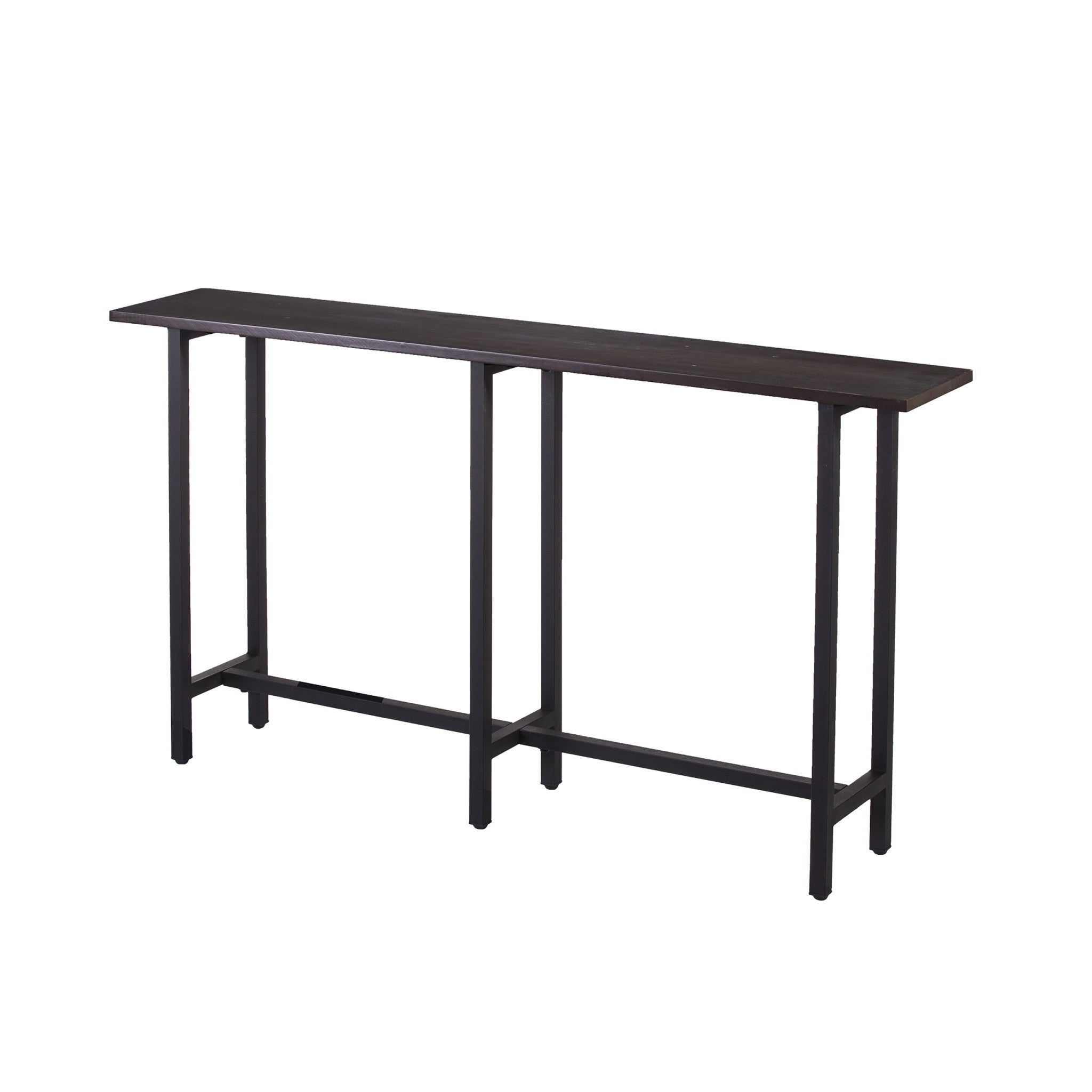 54" Espresso and Black Frame Console Table