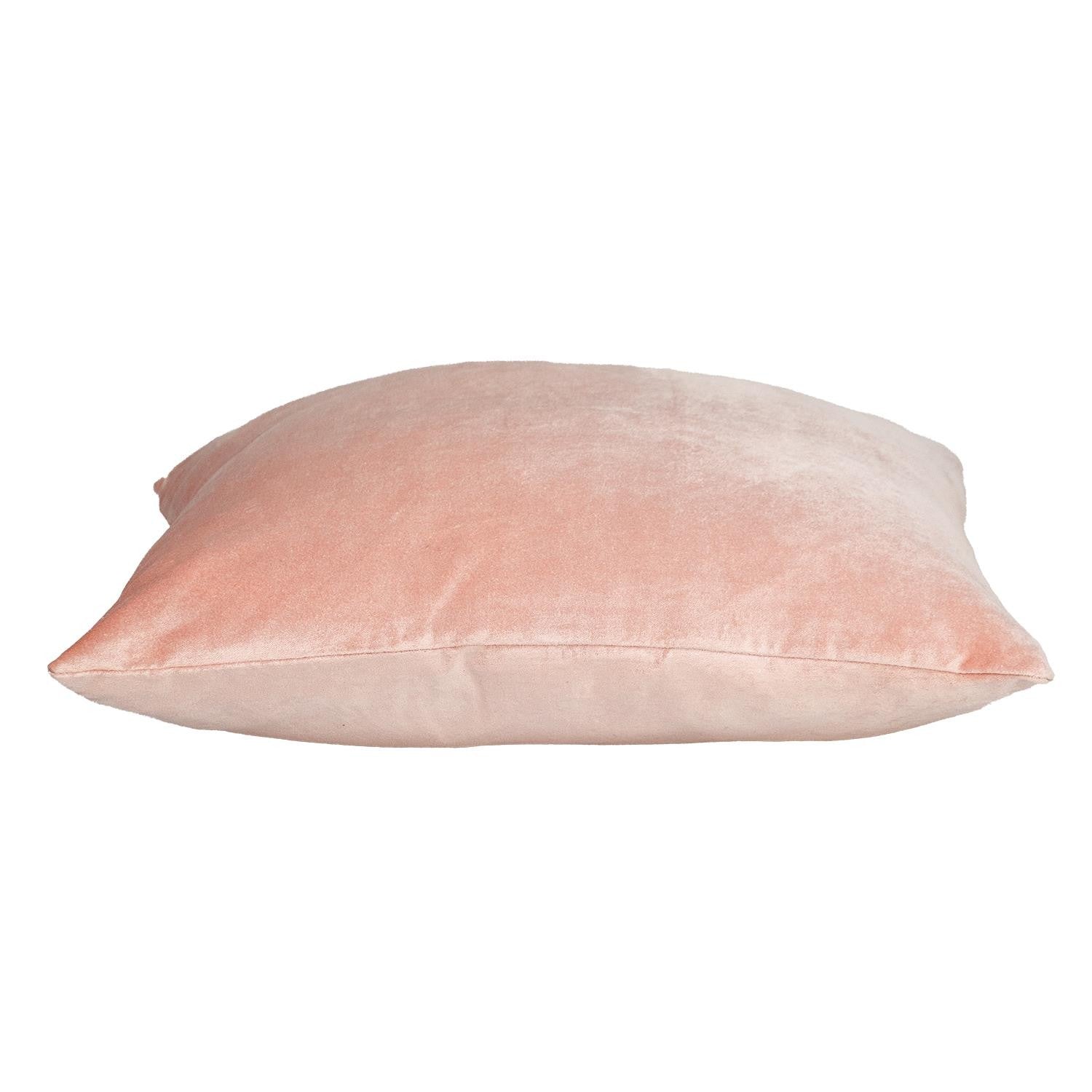 18" Pink Cotton Blend Throw Pillow