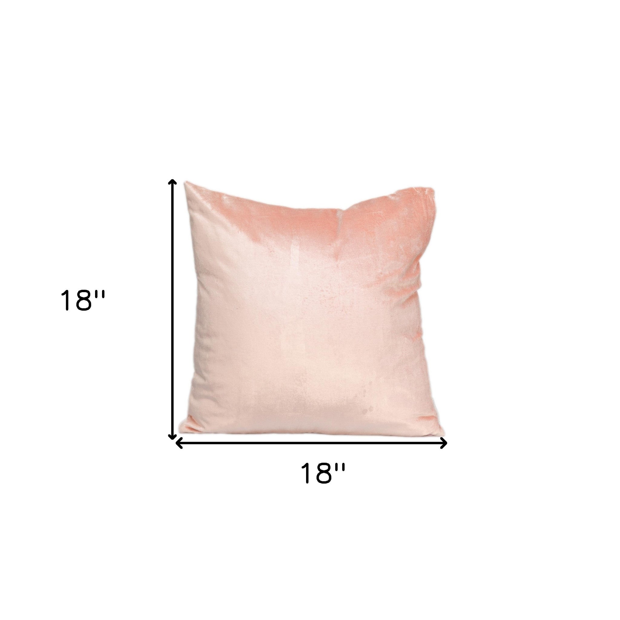 18" Pink Cotton Blend Throw Pillow