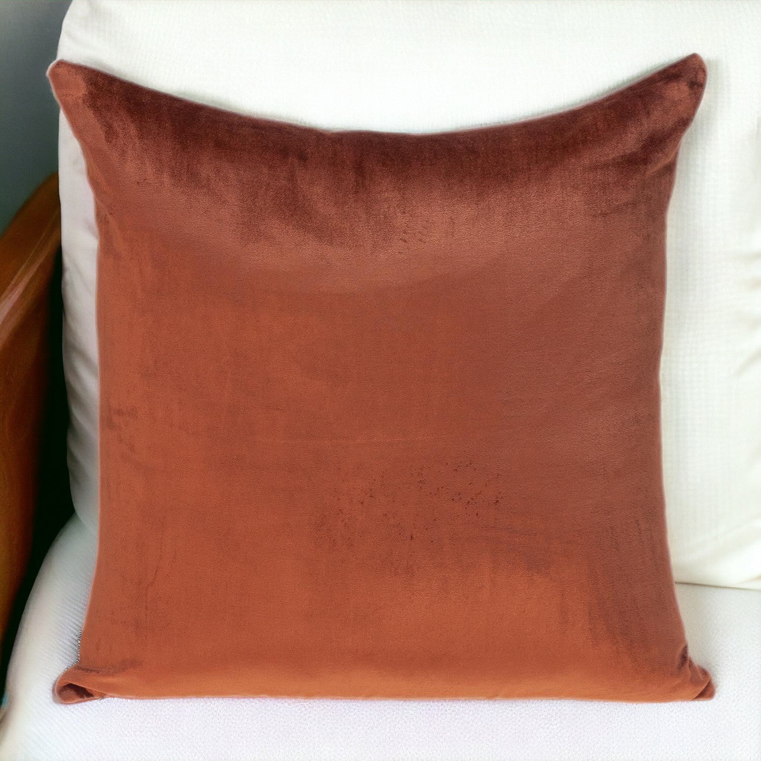 Brown and Pink Dual Solid Color Reversible Throw Pillow