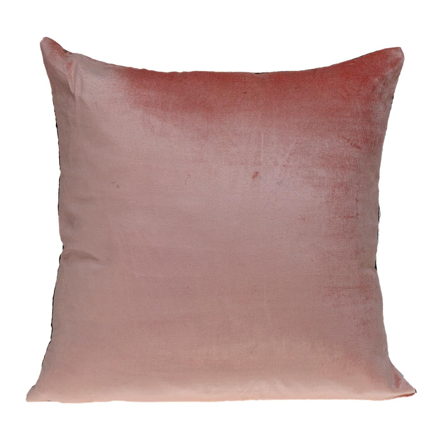 Dark Gray and Pink Dual Solid Color Reversible Throw Pillow