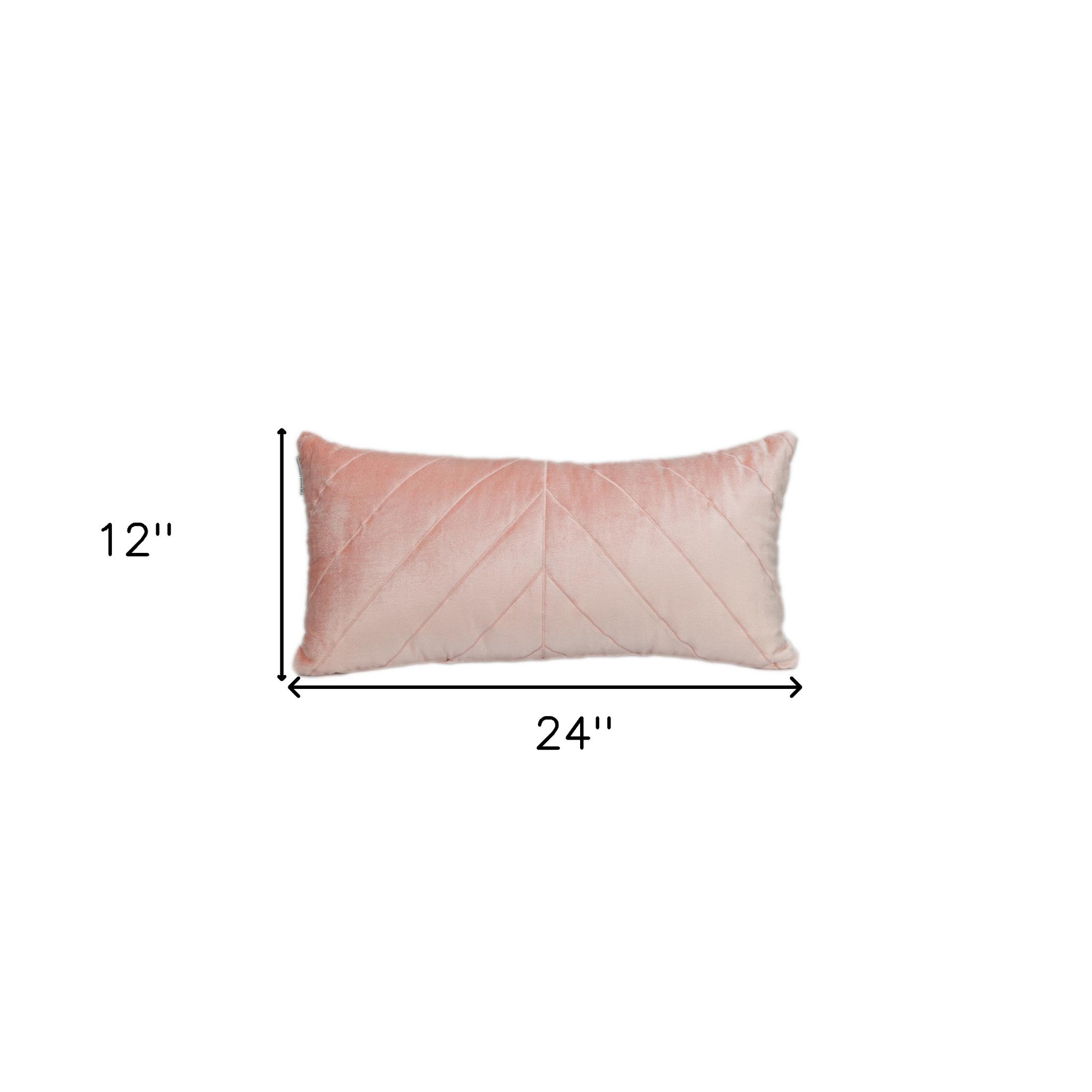 Quilted Velvet Arrows Pink Decorative Lumbar Pillow