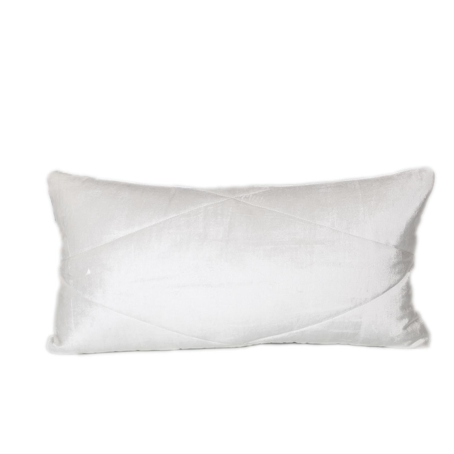 12" X 24" White Cotton Blend Throw Pillow