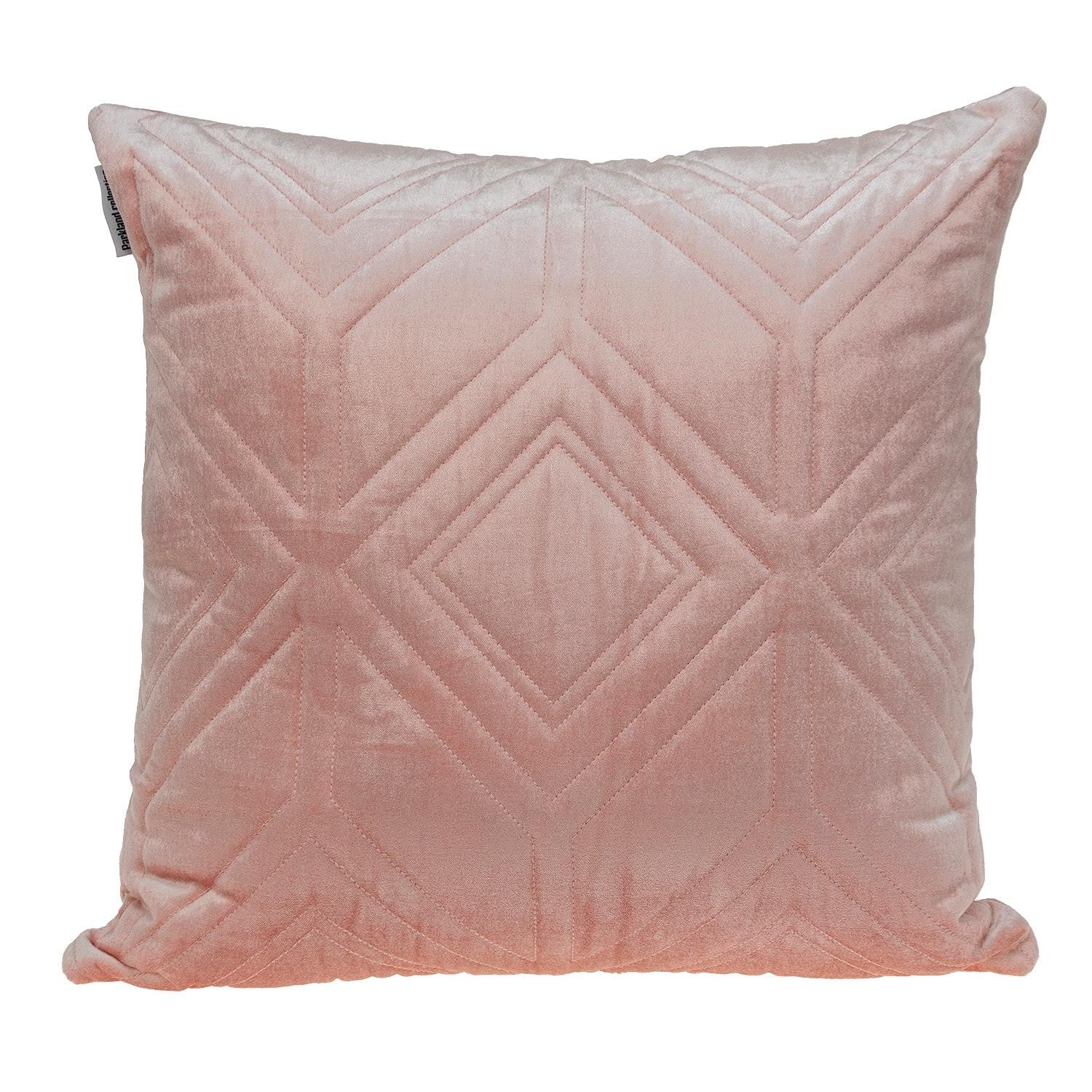 Pink Quilted Diamonds Velvet Solid Color Throw Pillow