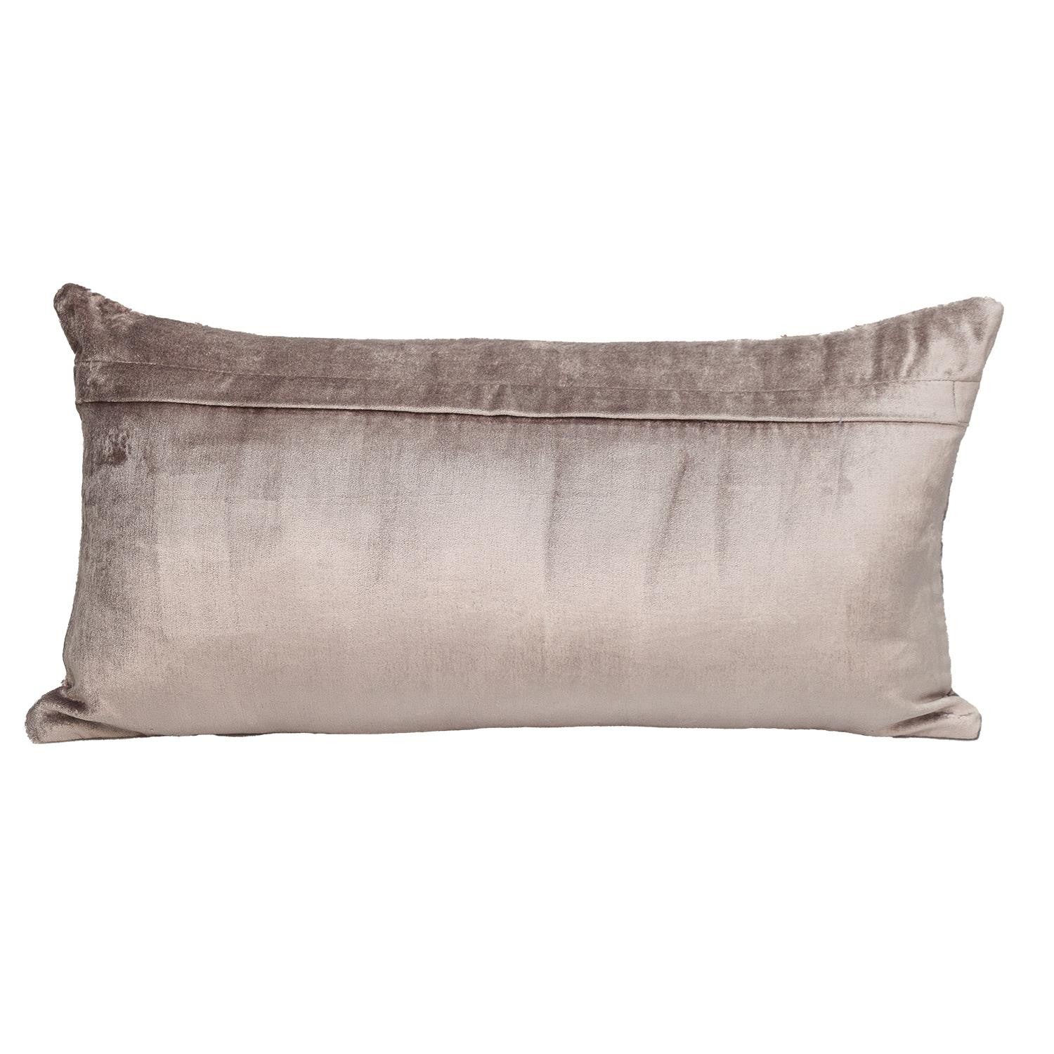 12" X 24" Taupe Cotton Blend Throw Pillow