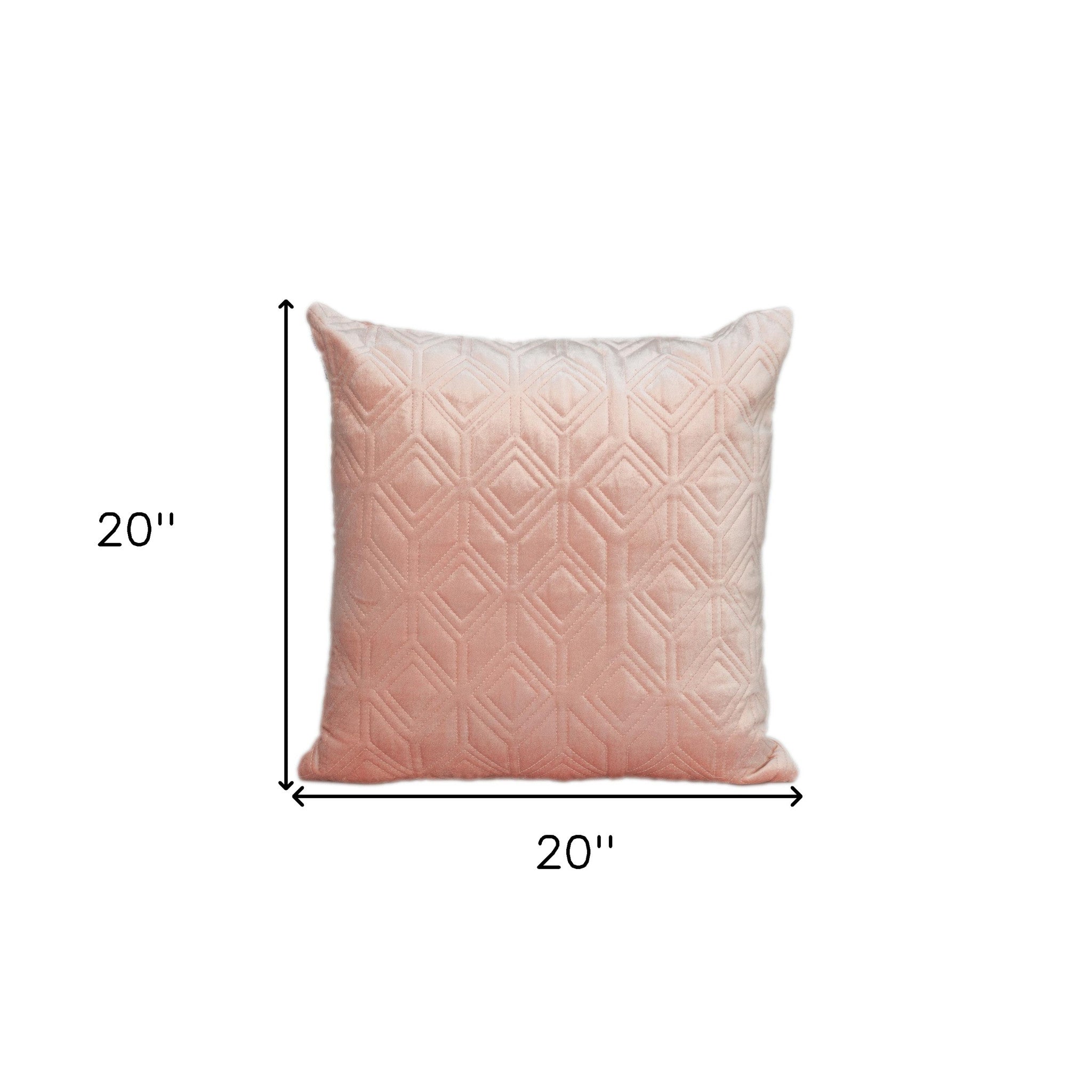 Tufted Diamonds Rose Gold Velvet Accent Pillow