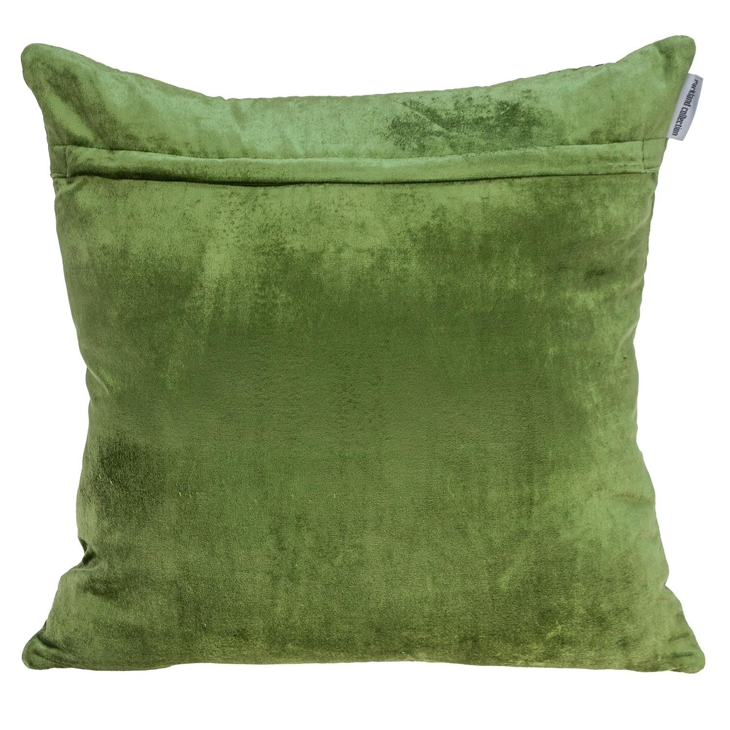 Tufted Diamonds Olive Velvet Accent Pillow