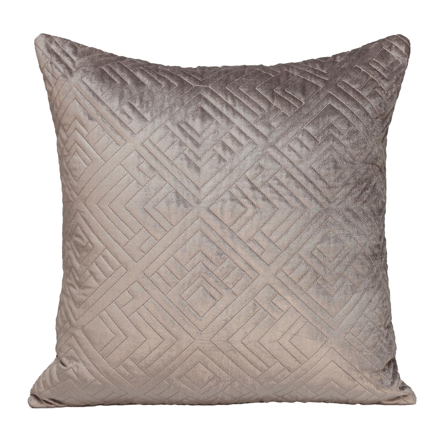 20" Taupe Cotton Blend Throw Pillow