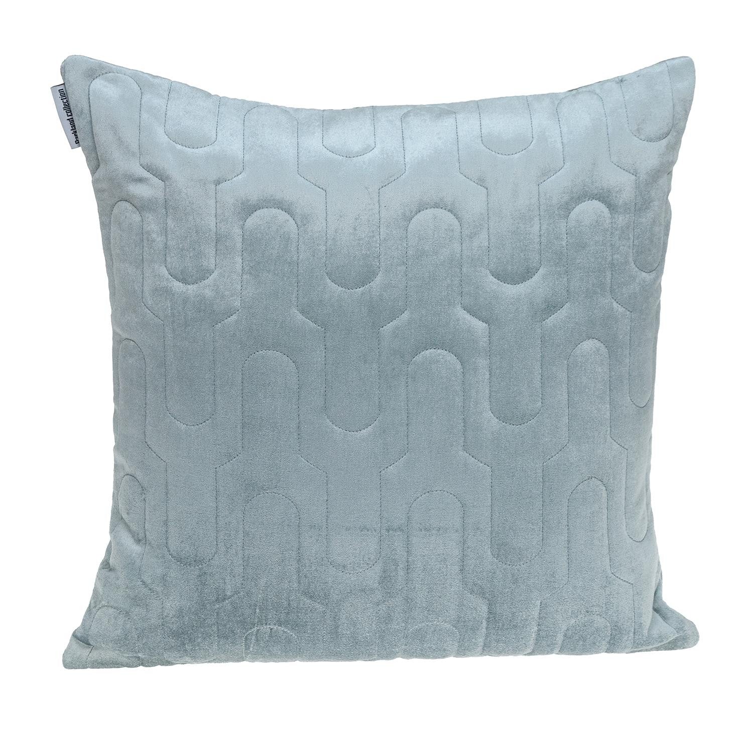 Geometric Lush Quilted Metallic Gray Throw Pillow