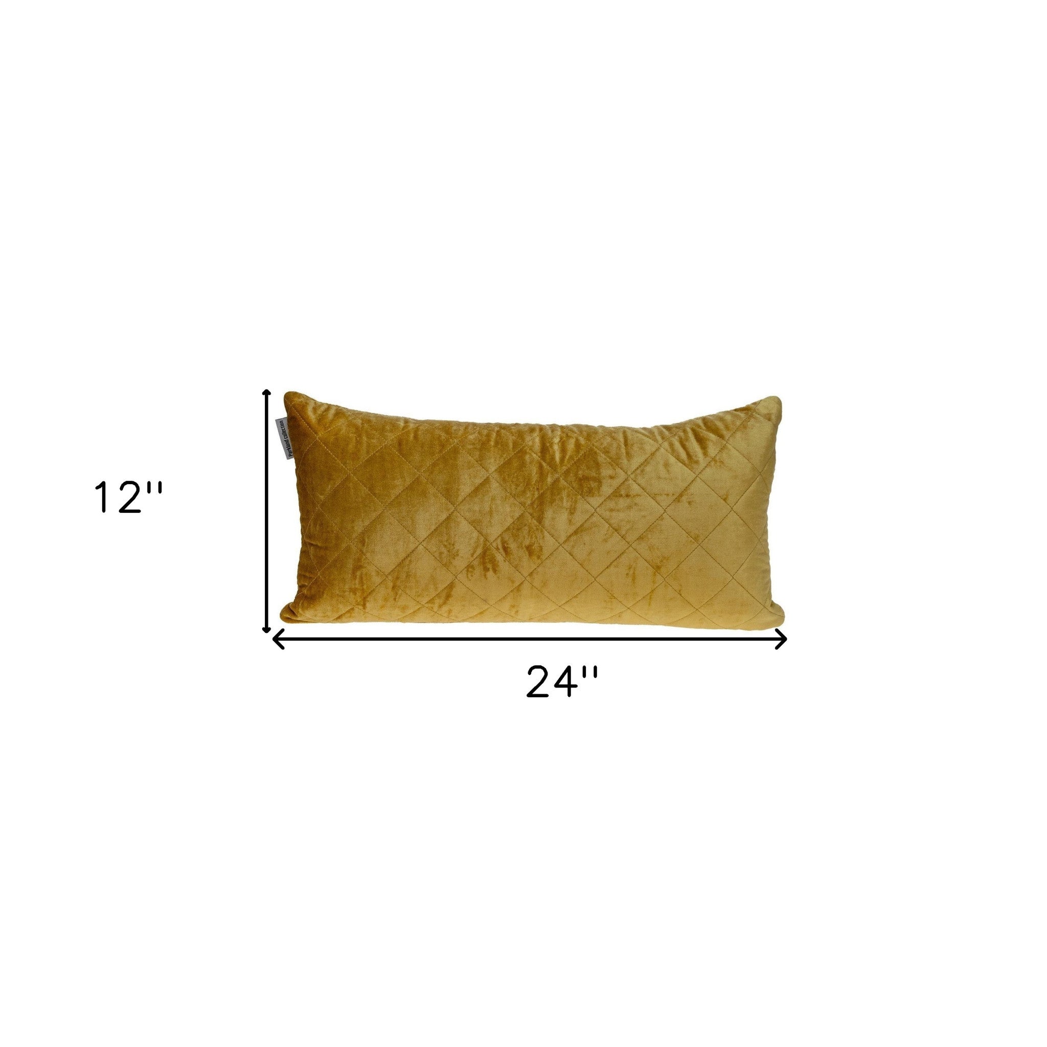 Tufted Diamond Yellow Ochre Transitional Lumbar Pillow