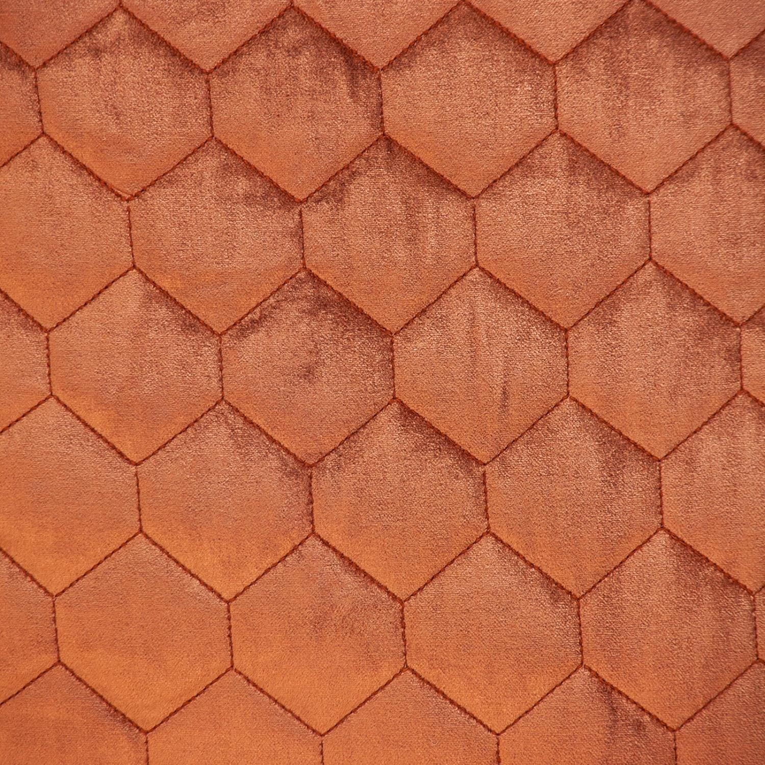 Burnt Orange Tufted Velvet Quilted Throw Pillow