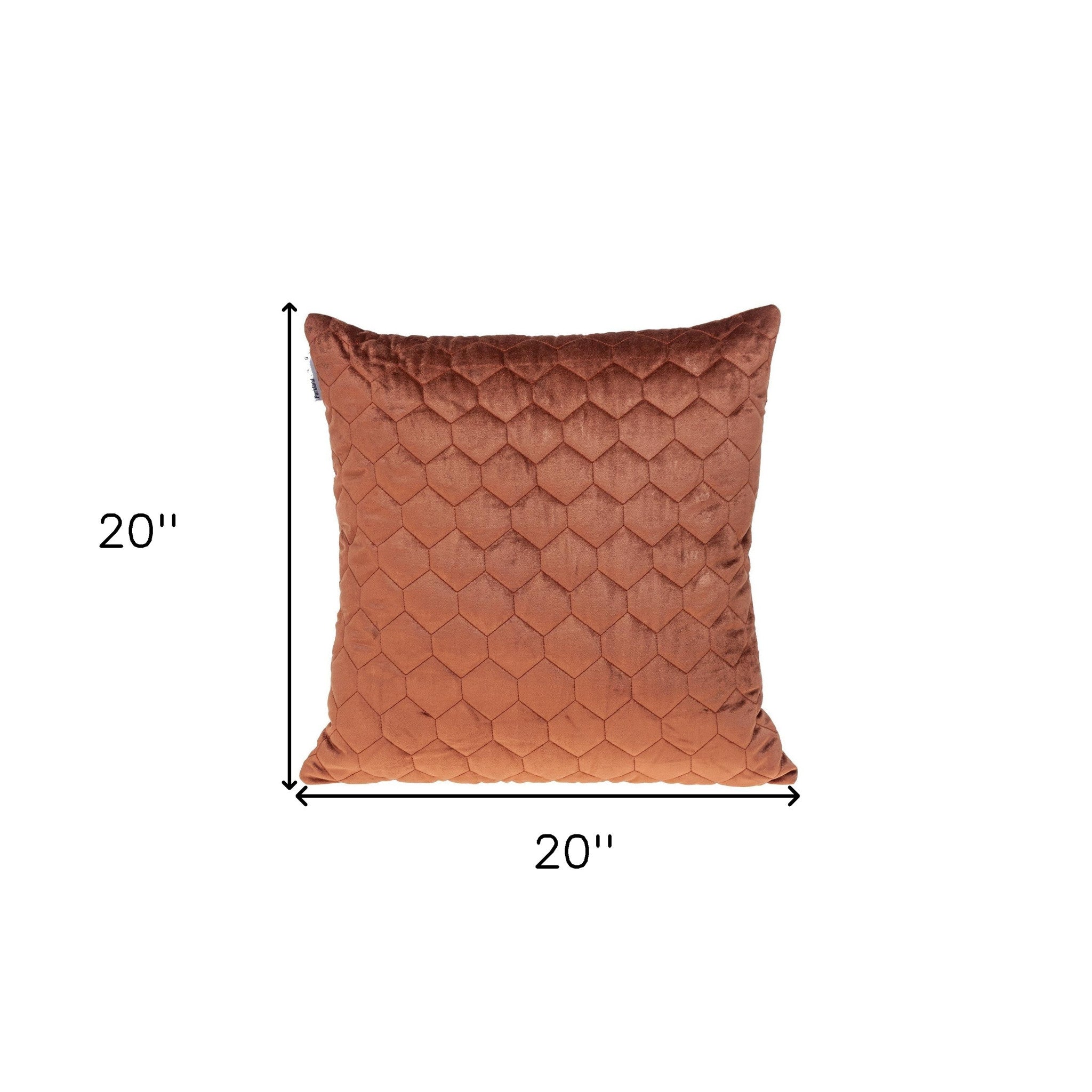 Burnt Orange Tufted Velvet Quilted Throw Pillow