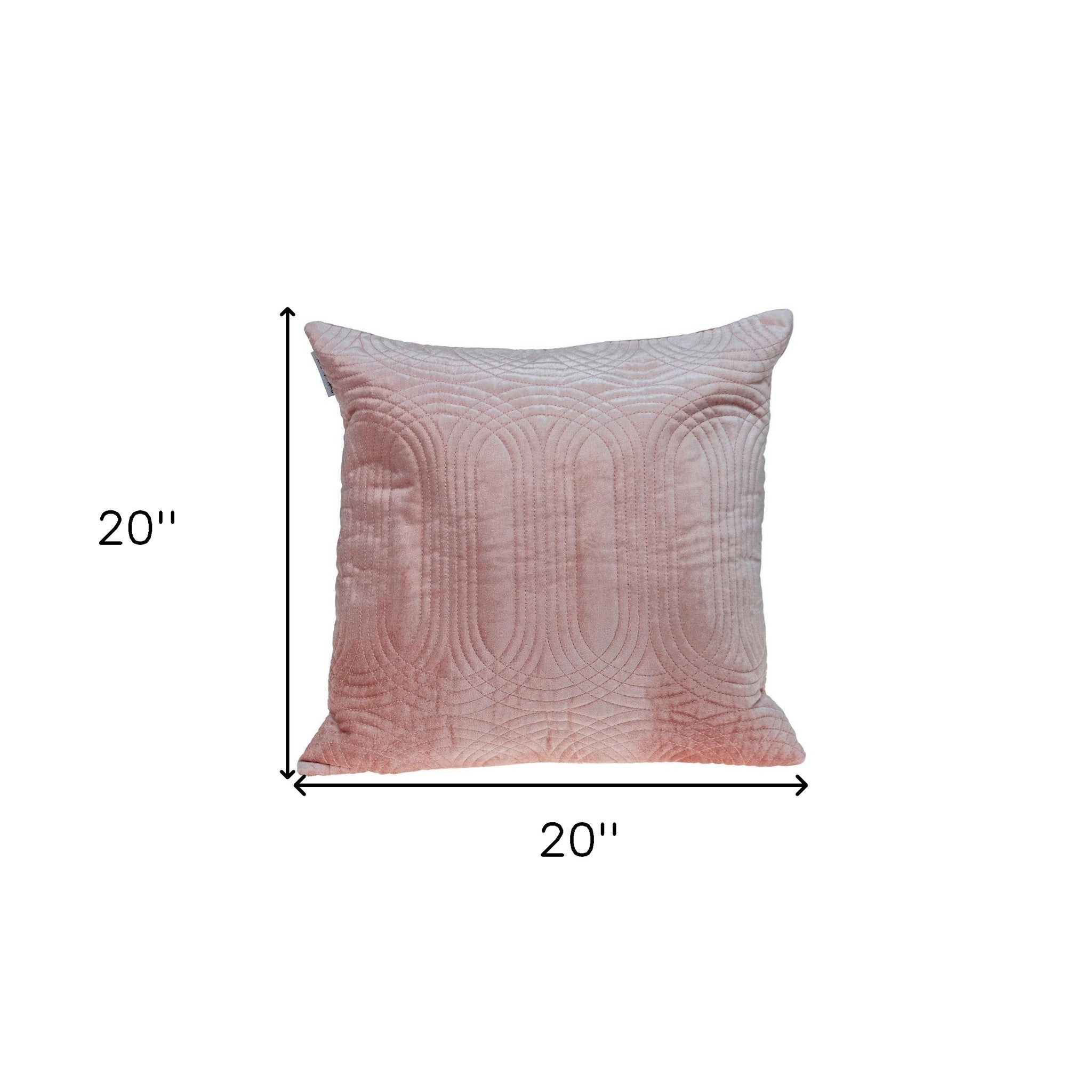 20" Pink Cotton Blend Throw Pillow