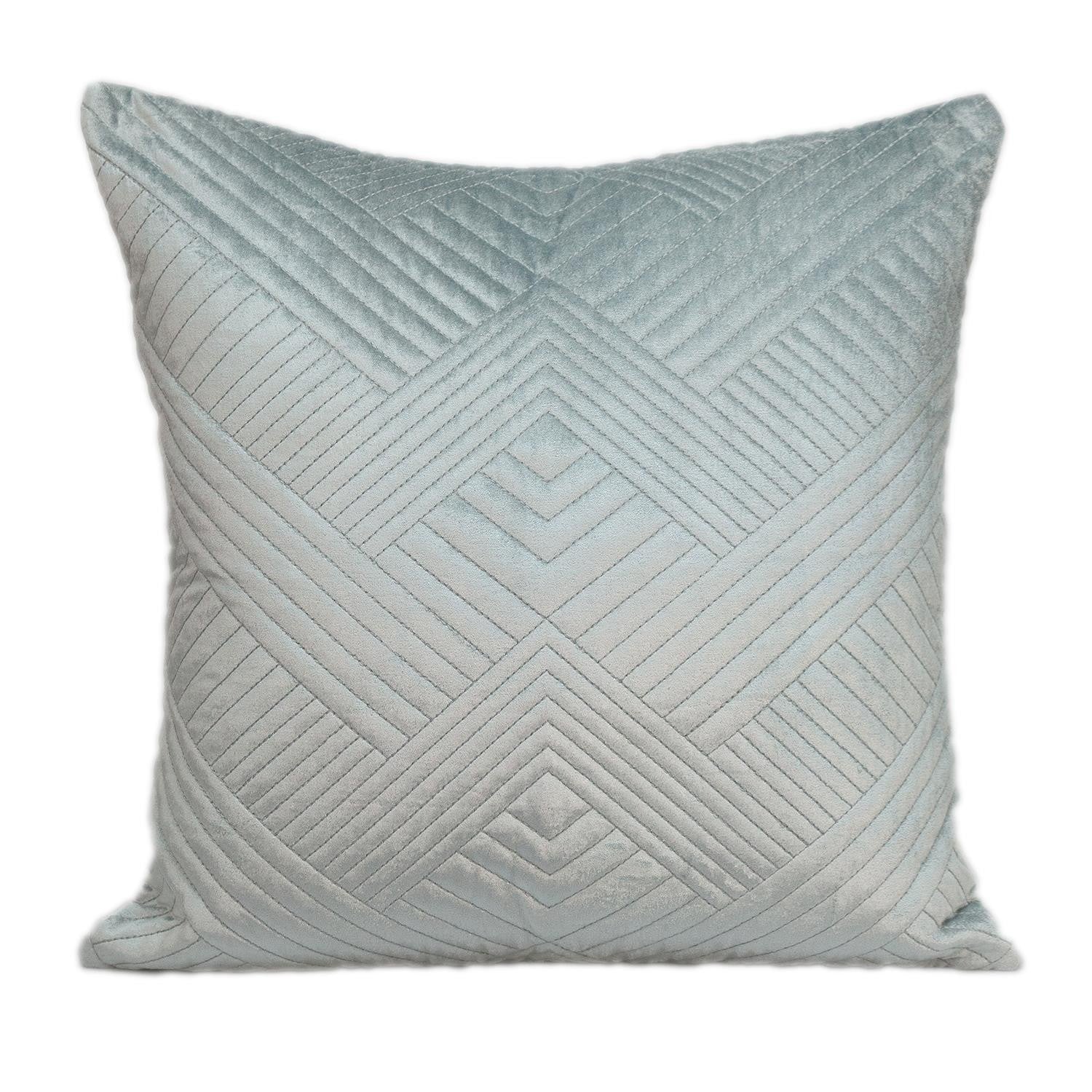 Transitional Gray Quilted Throw Pillow