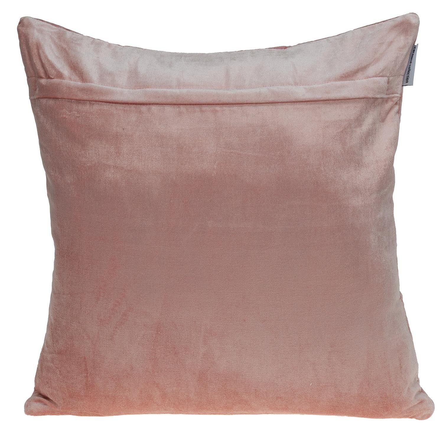 Pink Chunky Geo Stitched Velvet Decorative Throw Pillow