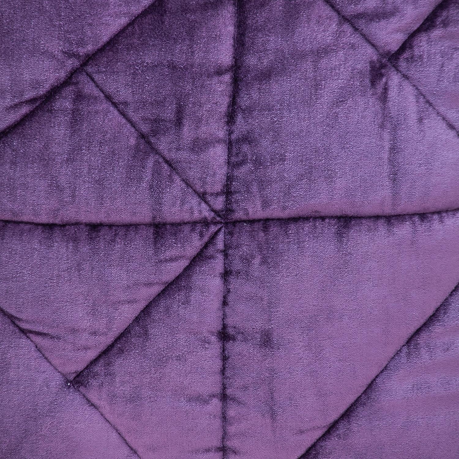 Purple Chunky Geo Stitched Velvet Decorative Throw Pillow