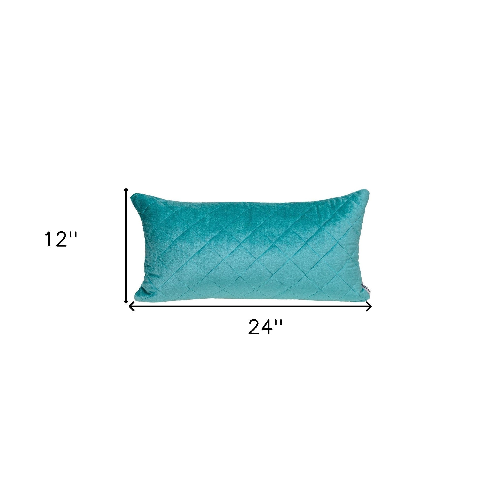 Tufted Diamond Aqua Transitional Lumbar Pillow