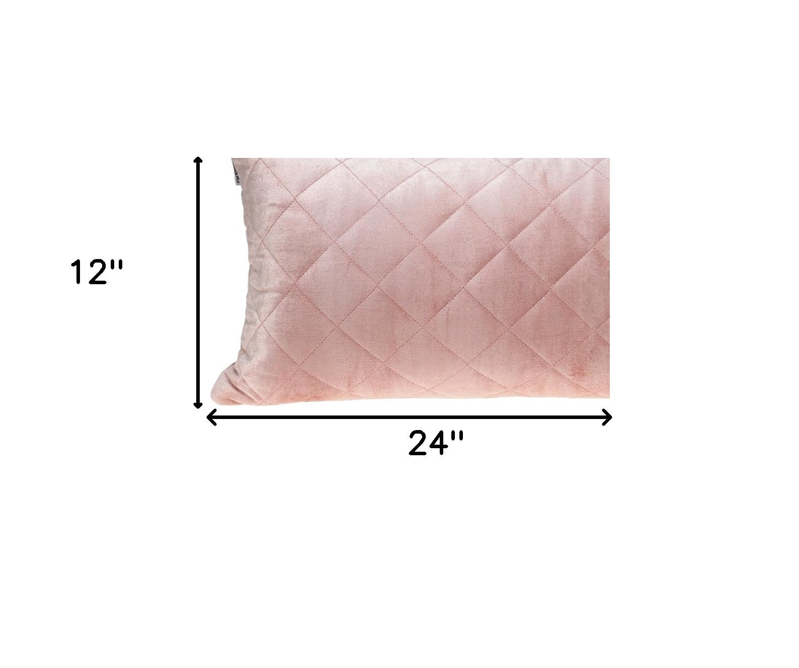 Tufted Diamond Pink Transitional Lumbar Pillow