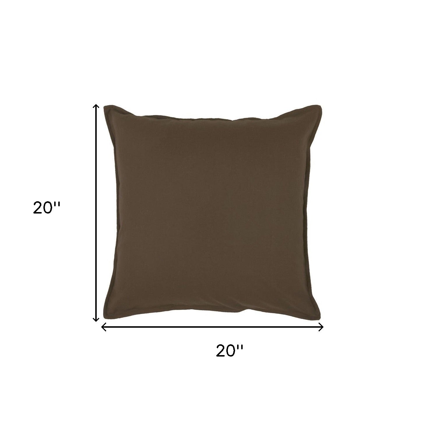 20" Brown Cotton Throw Pillow