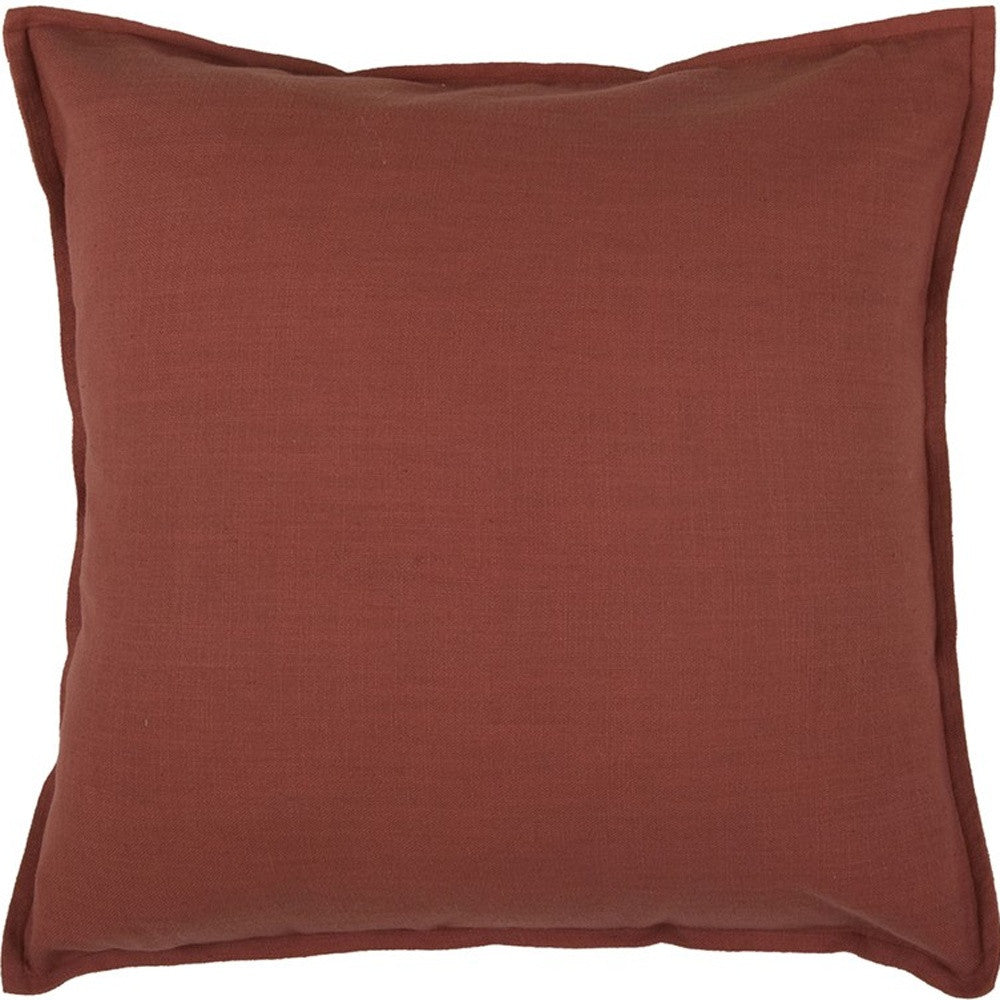 20" Brown Cotton Throw Pillow