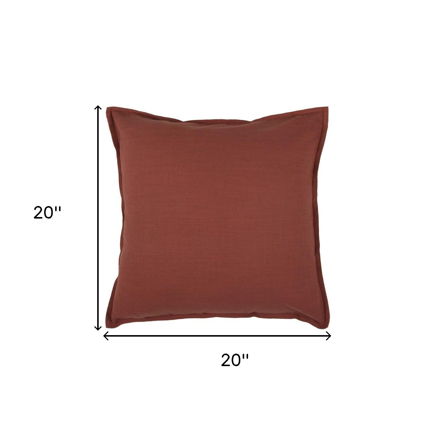 20" Brown Cotton Throw Pillow