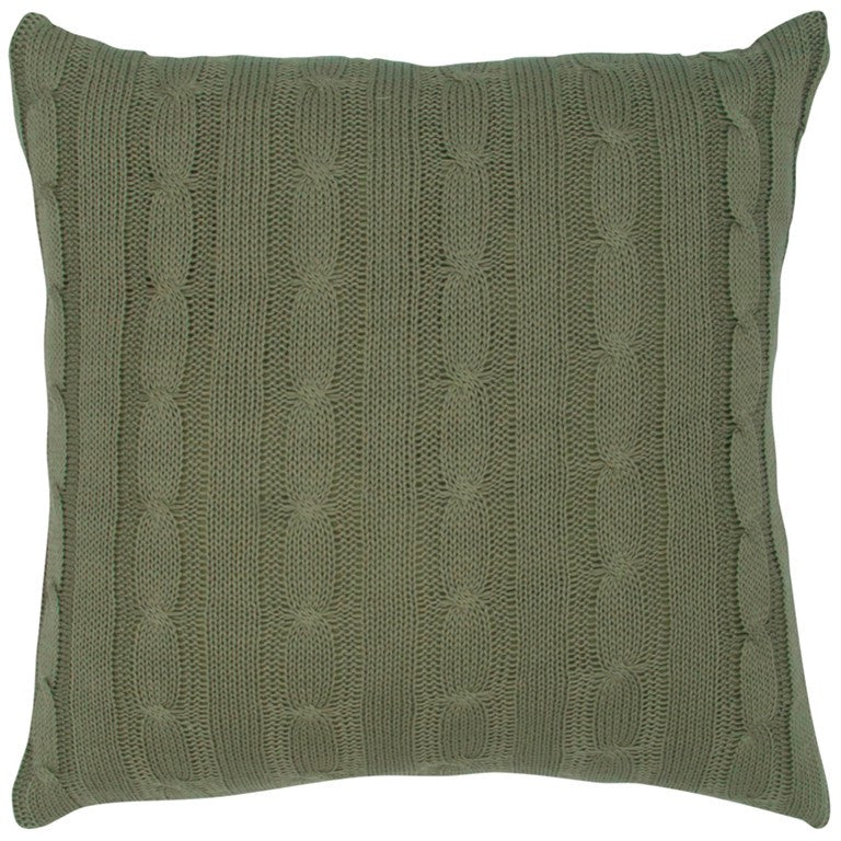 18" Olive Cotton Throw Pillow