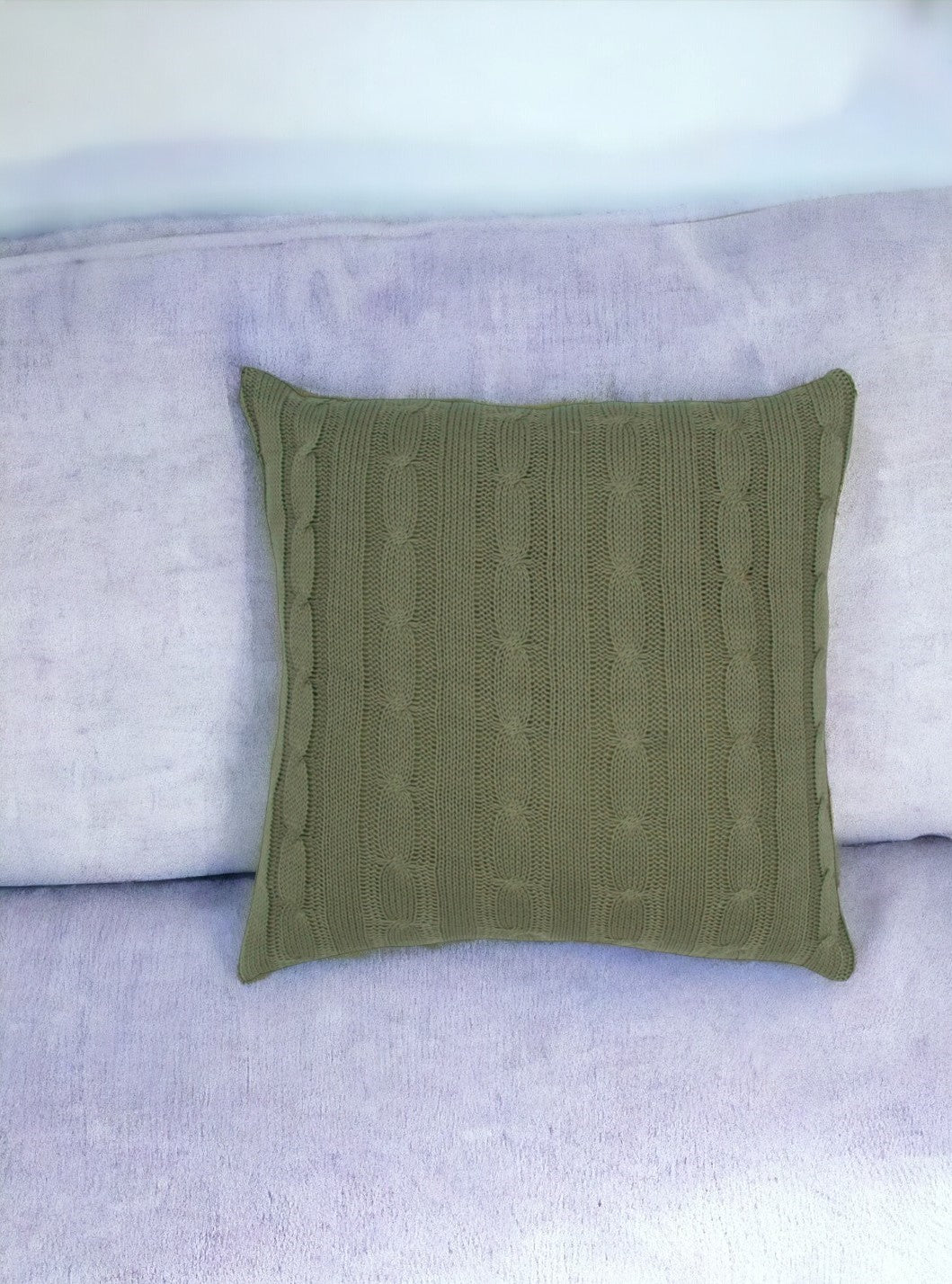 18" Olive Cotton Throw Pillow