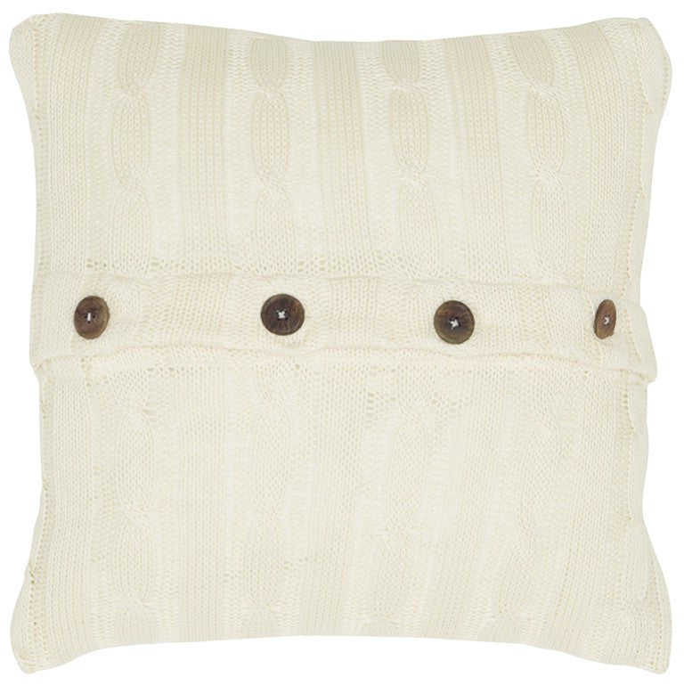 18" Ivory Cotton Throw Pillow