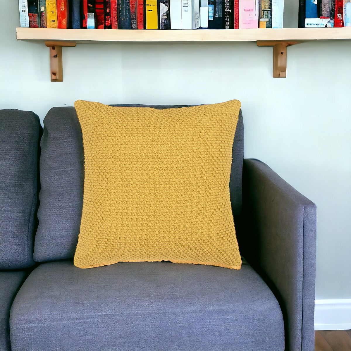 20" Brown Cotton Throw Pillow