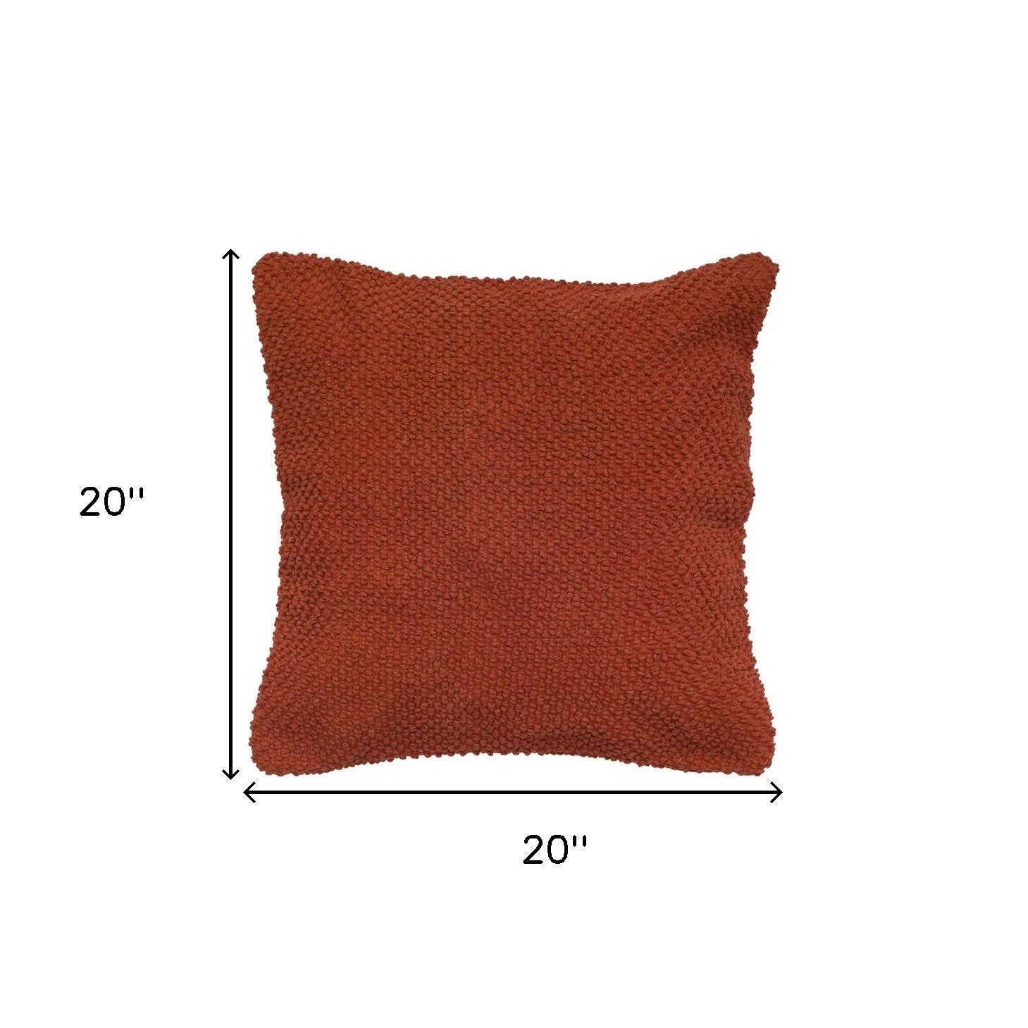 20" Brown Cotton Throw Pillow